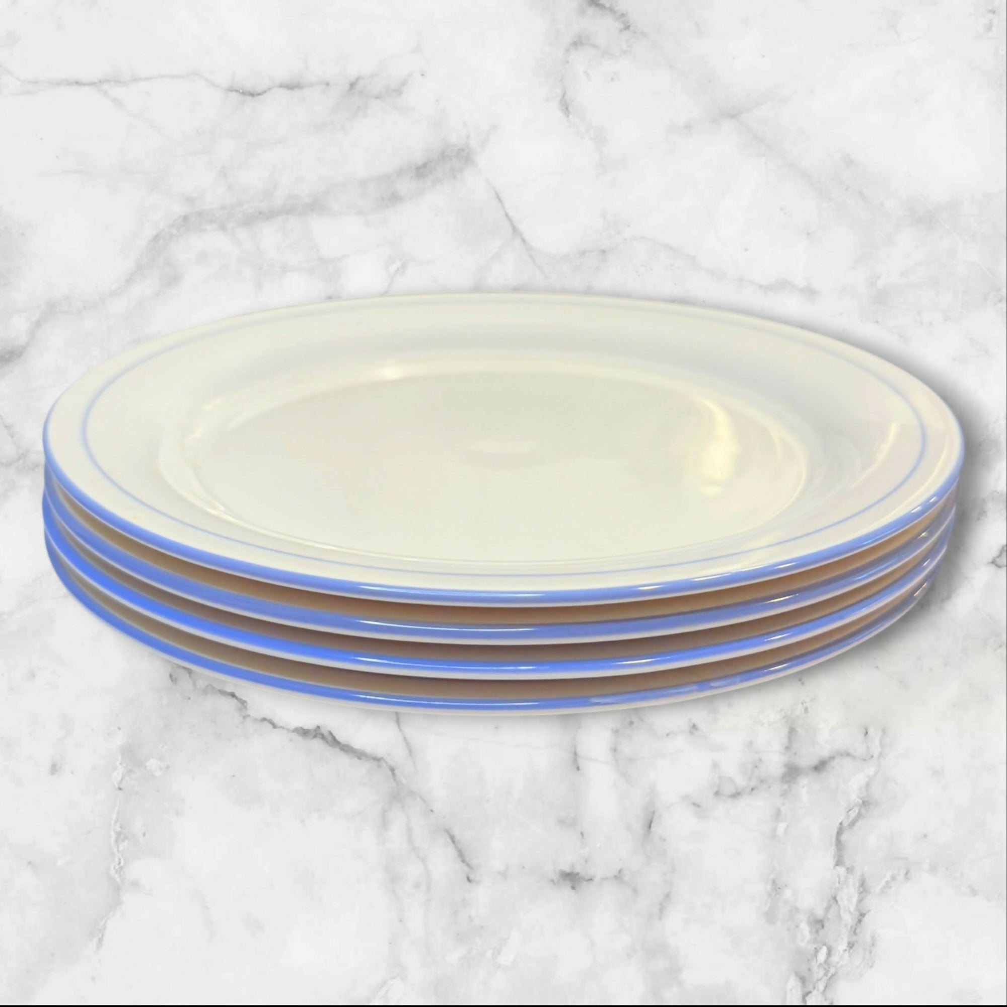 Lenox Sky Blue Pinstripes Salad Plates Set of 4 | Excellent Condition