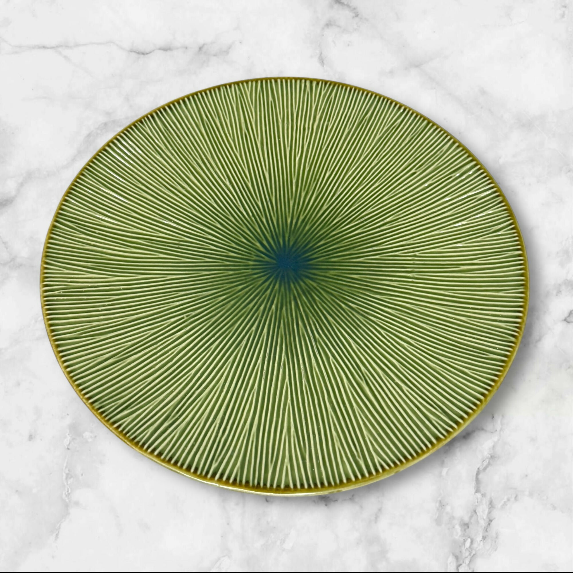 Home Green Textured Stoneware Dinner Plates | Set of 4 | Great Condition