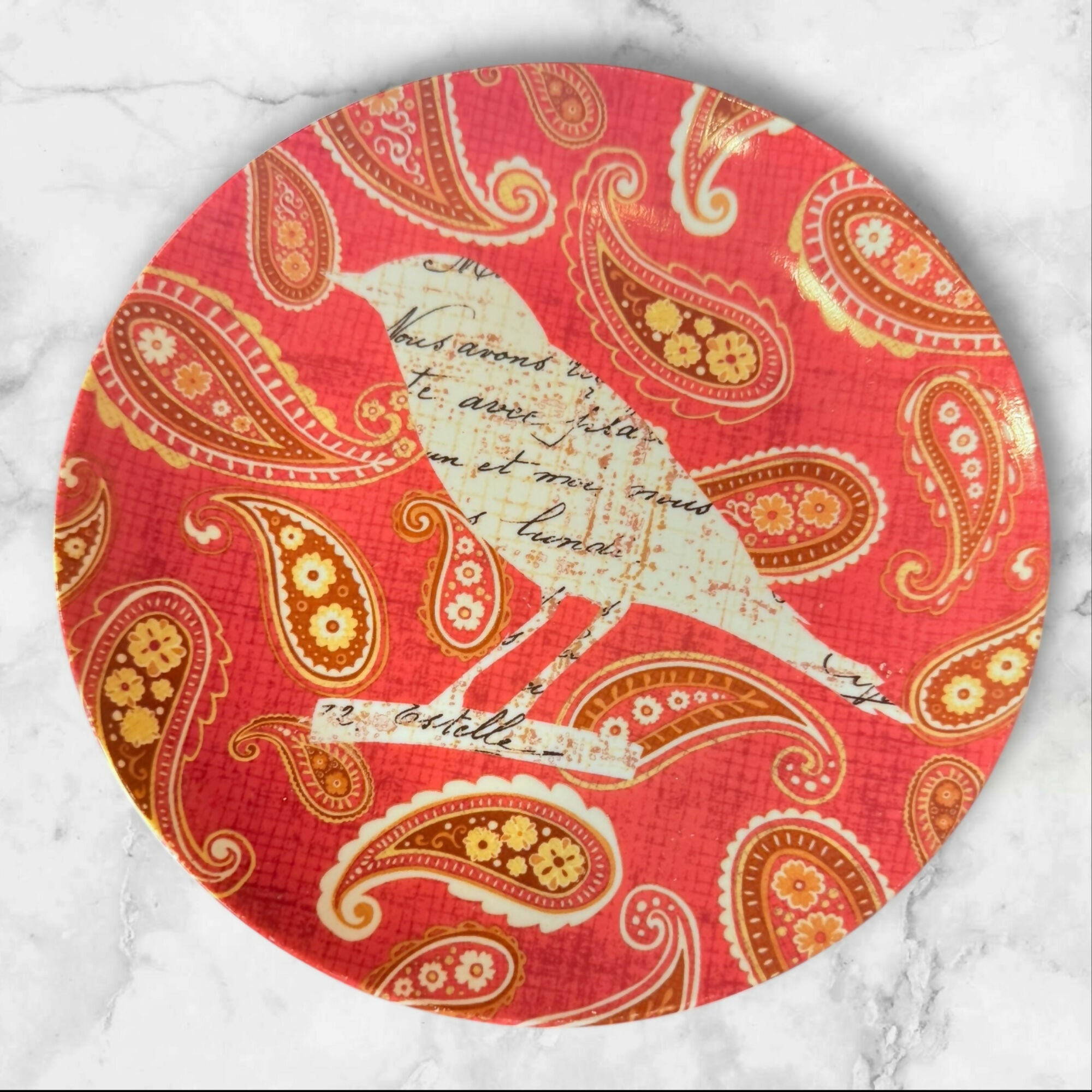 Pier 1 Paisley Bird Salad Plates | Set of 6 | Excellent Condition
