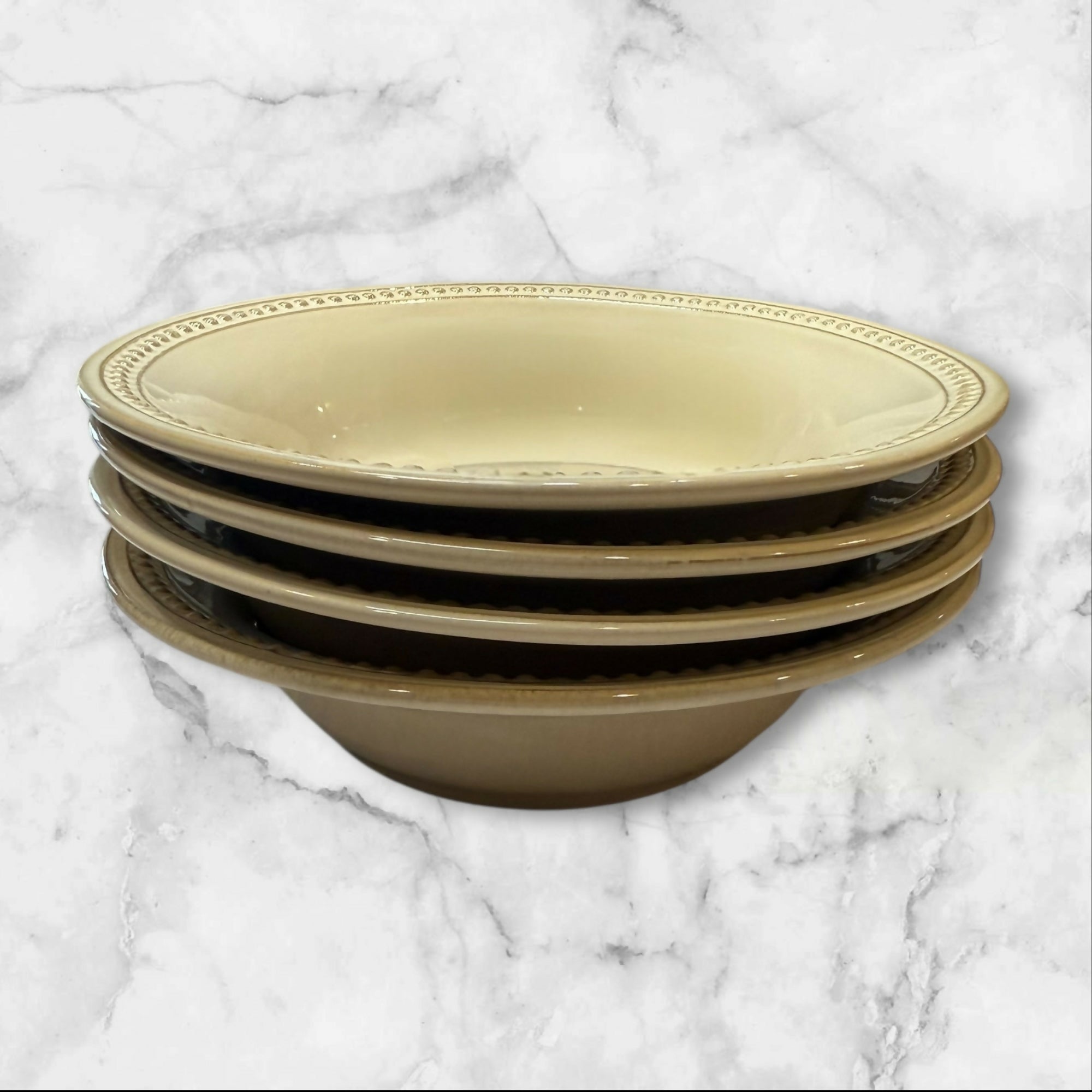 Pier 1 Spice Route Sesame Soup Cereal Bowls | Set of 4 | Excellent Condition