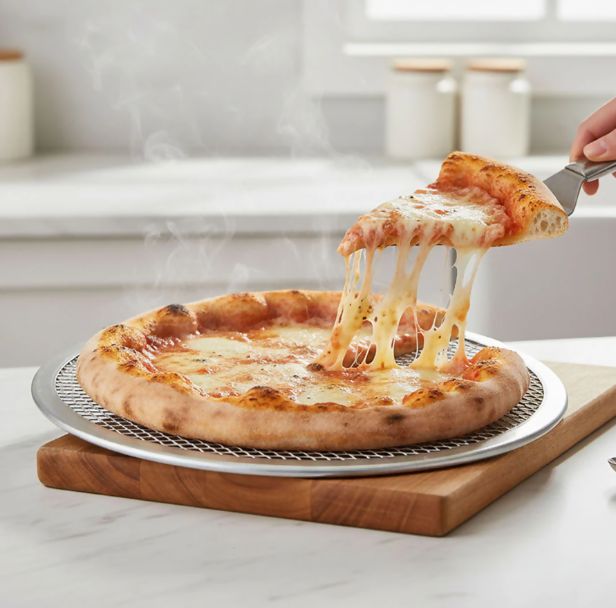 Anygleam 13-Inch Pizza Screen Aluminum Round Non-Stick Baking Mesh for Crispy Pizza