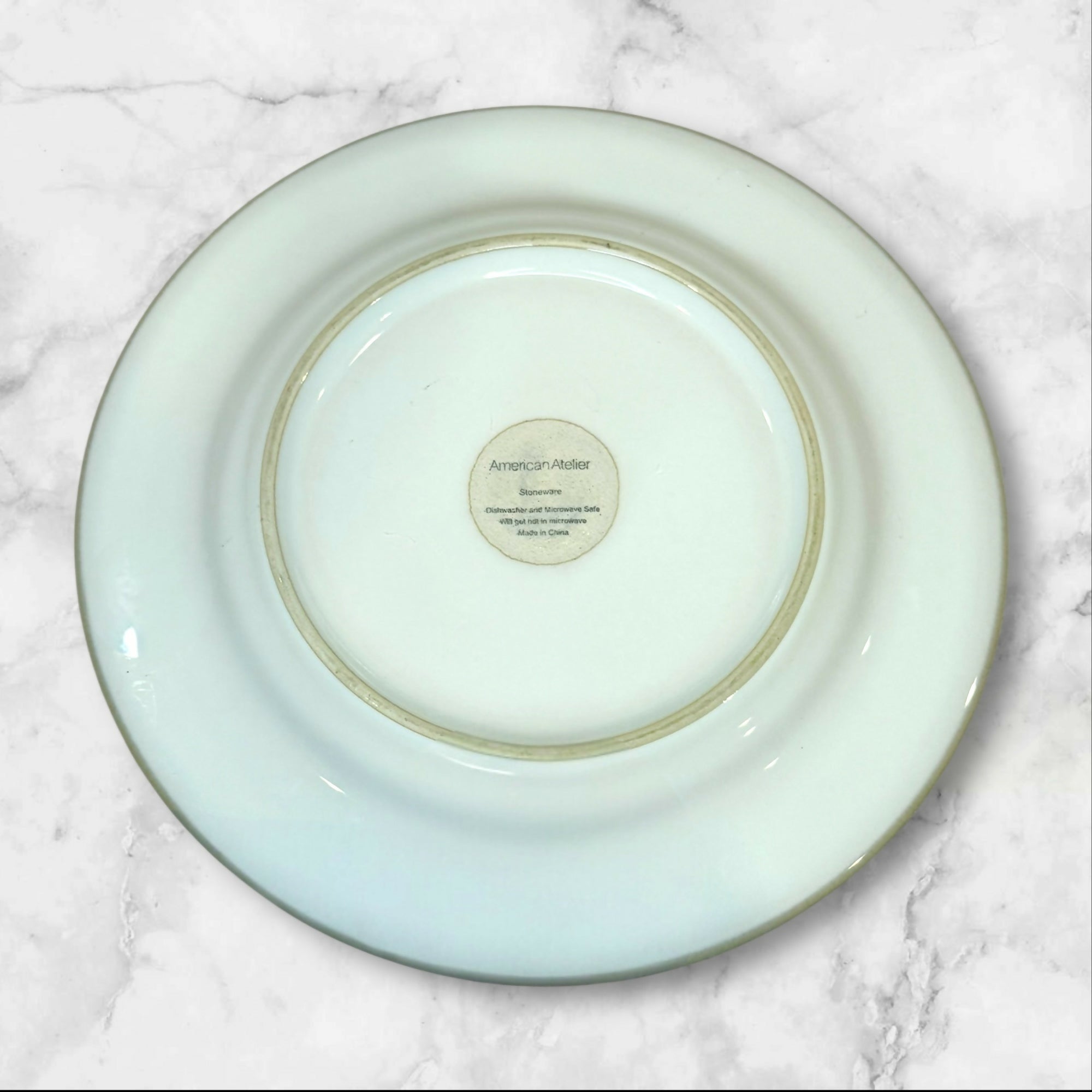 American Atelier Blue Stoneware Salad Plates | Set of 7 | Good Condition