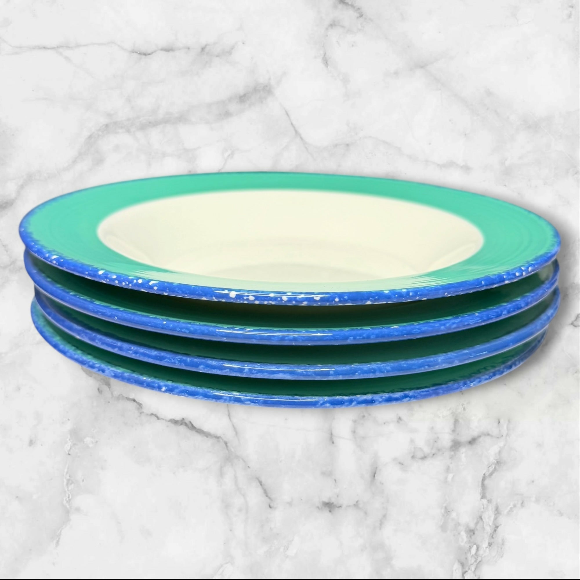 Pier 1 La Primula Turquoise Two Tone Bowls | Set of 4 | Great Condition