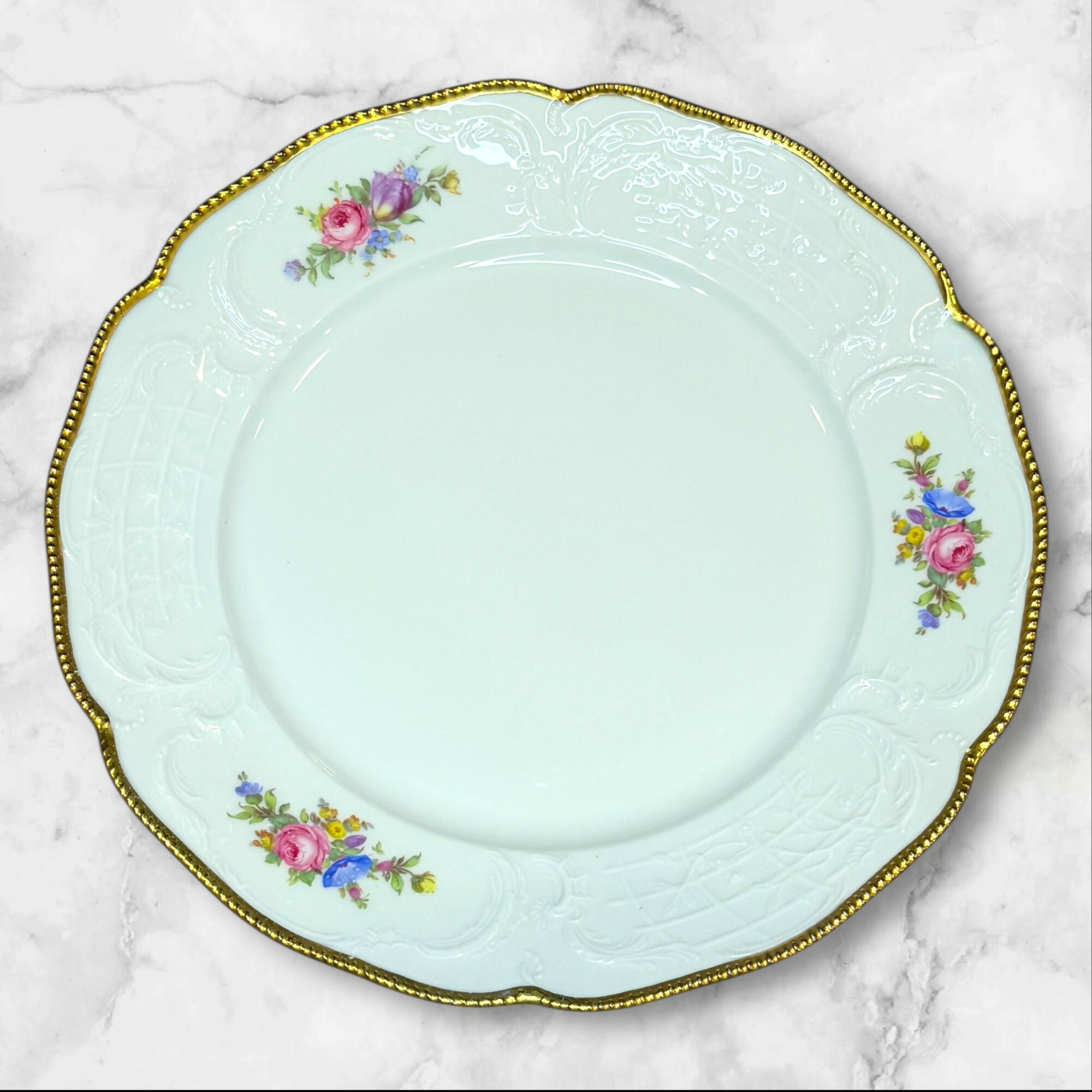 Rosenthal Sanssouci Ivory Gold Floral Dinnerware | Set of 12 | Excellent Condition X