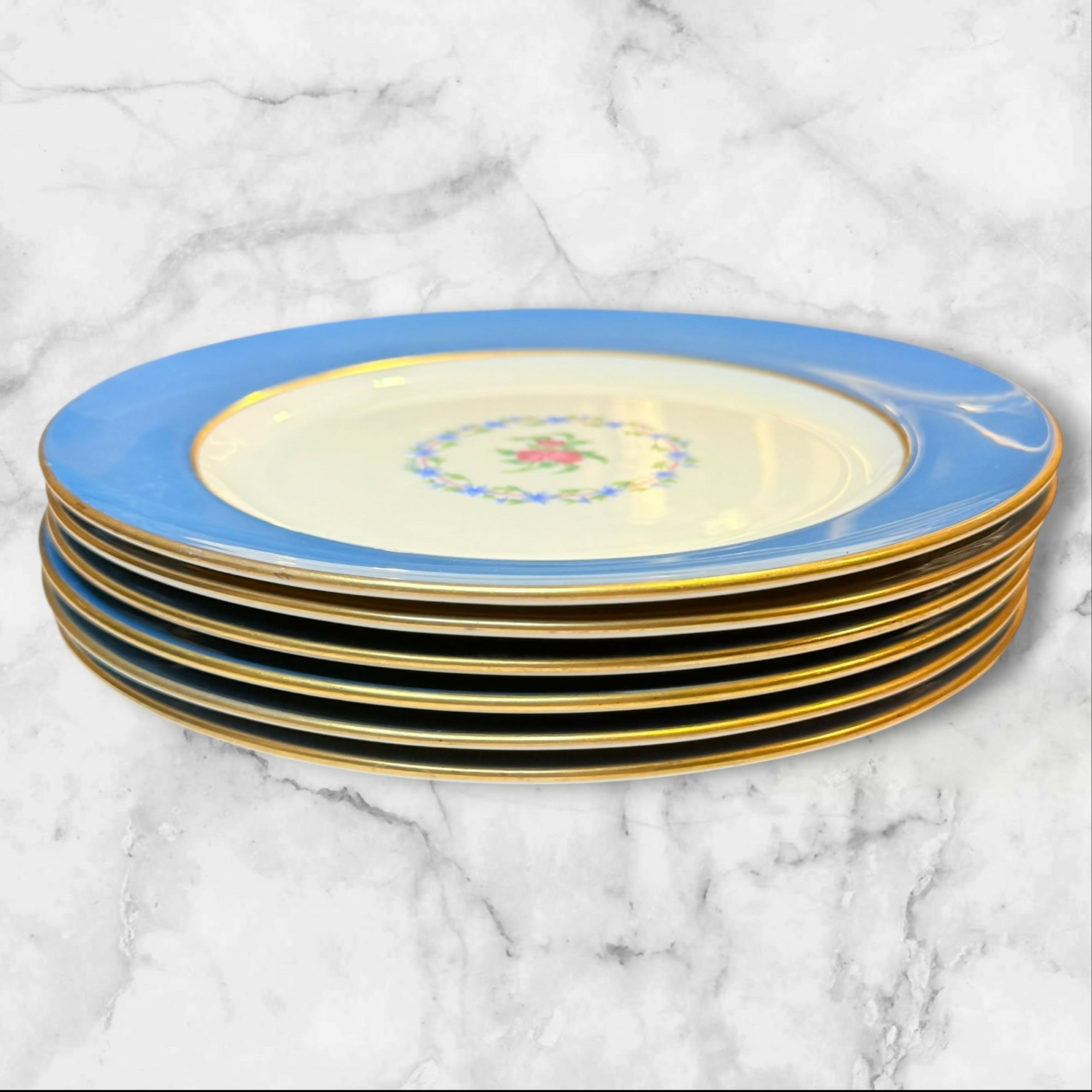 Lenox Washington Turquoise Smooth Luncheon Plates Set of 6 | Excellent Condition