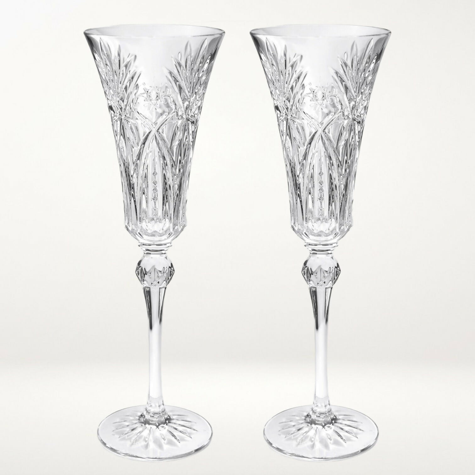 Cristal D’Arques Vincennes Cut Crystal Champagne Flutes | Set of 2 | Excellent Condition