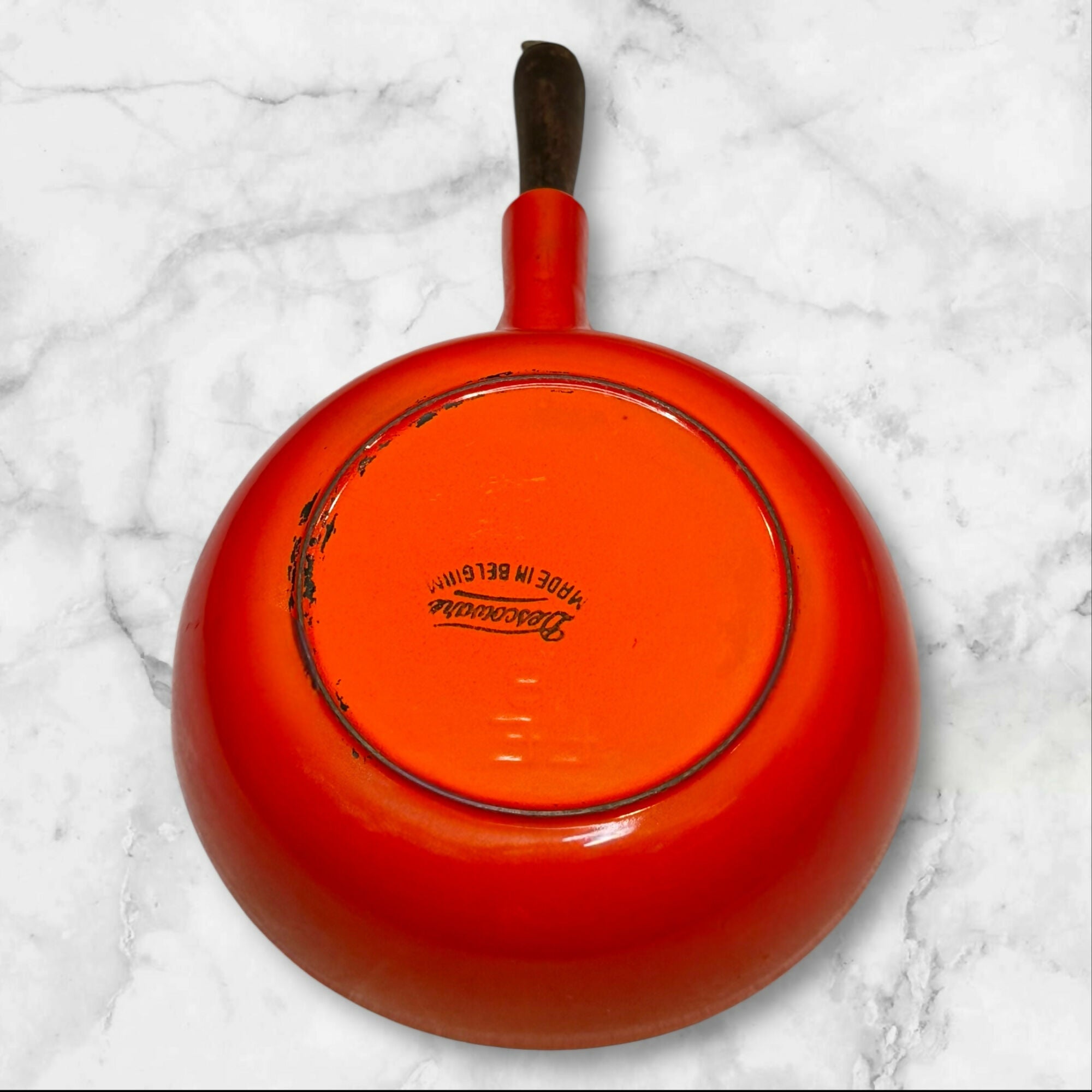 Descoware Flame Orange Enamel Cast Iron Skillet Fry Pan | 7.25” | Great Condition