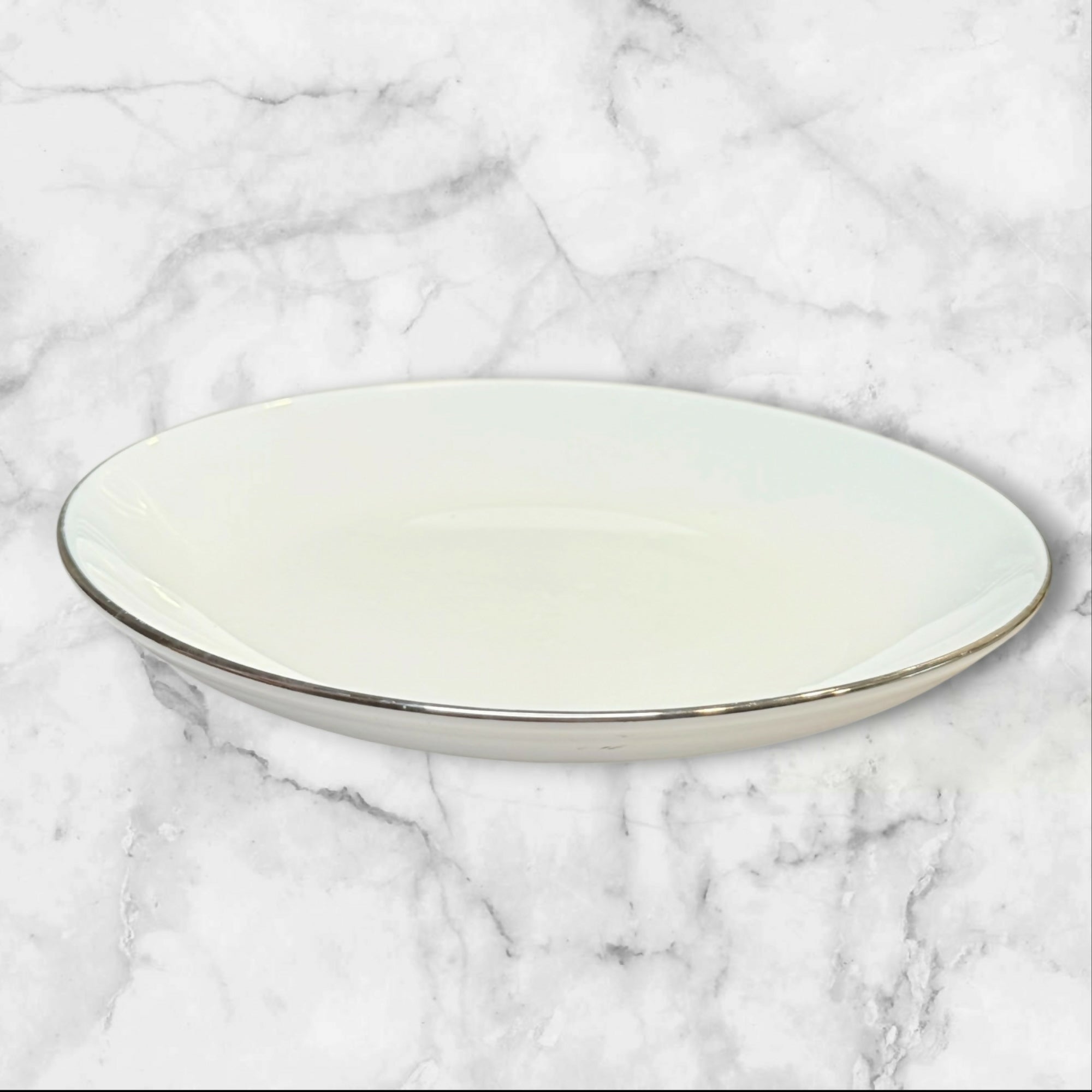 Pier 1 Platinum Rim Porcelain Bowls Set of 5 | Elegant Gently Used