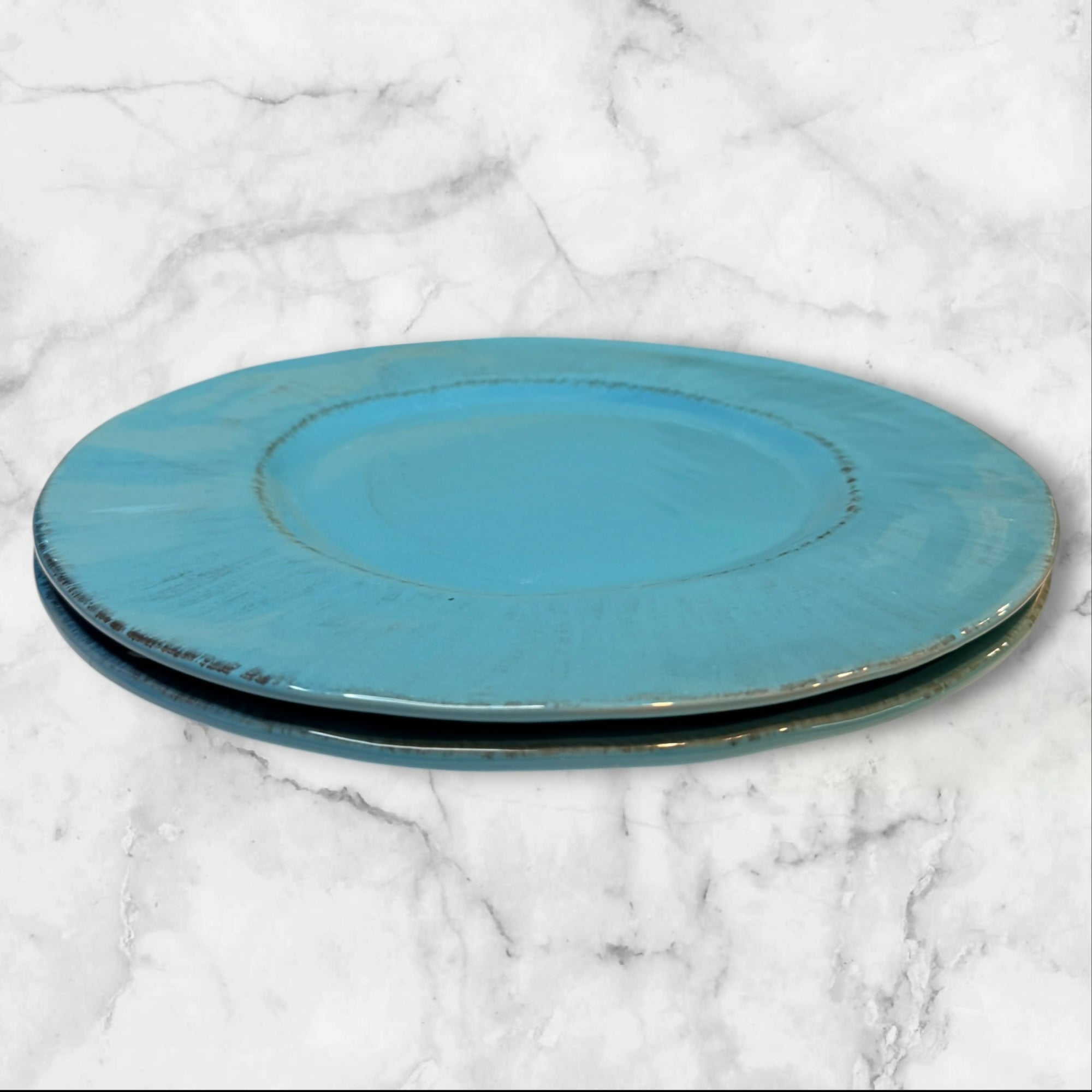 Pier 1 Nuevo Organic Blue Dinner Plates | Set of 2 | Great Condition