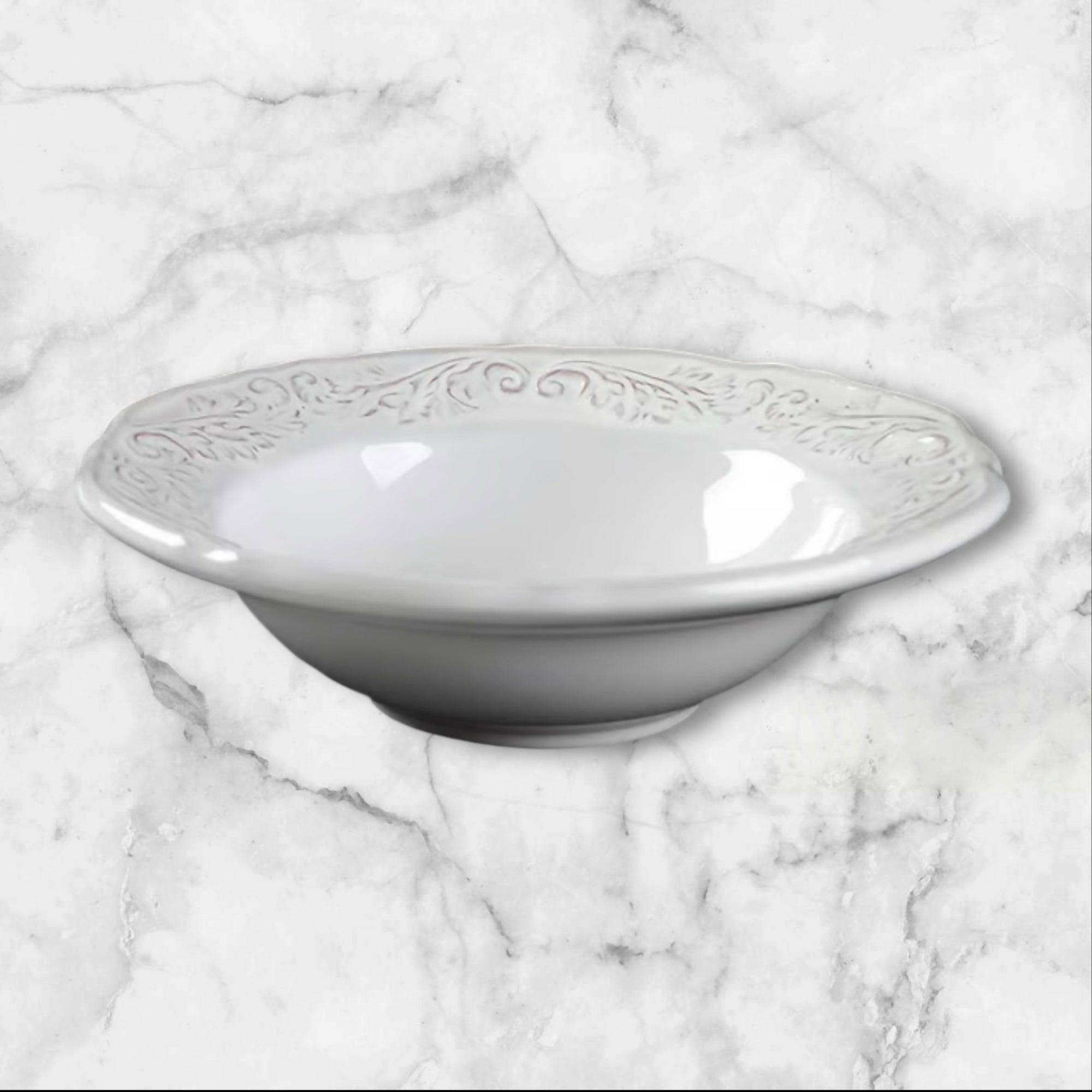 World Market White Provencal Bowls | Set of 2 | Good Condition