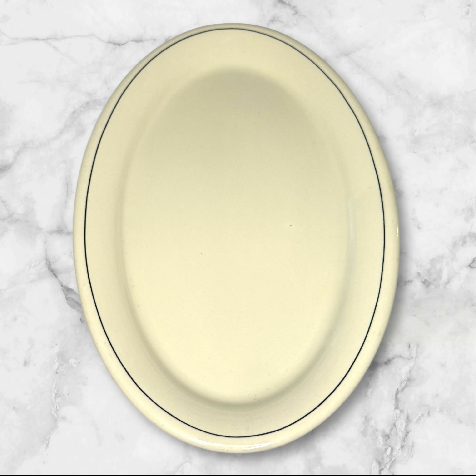 The Casa Shop Vintage Cream Stoneware Oval Serving Platter | Excellent Condition
