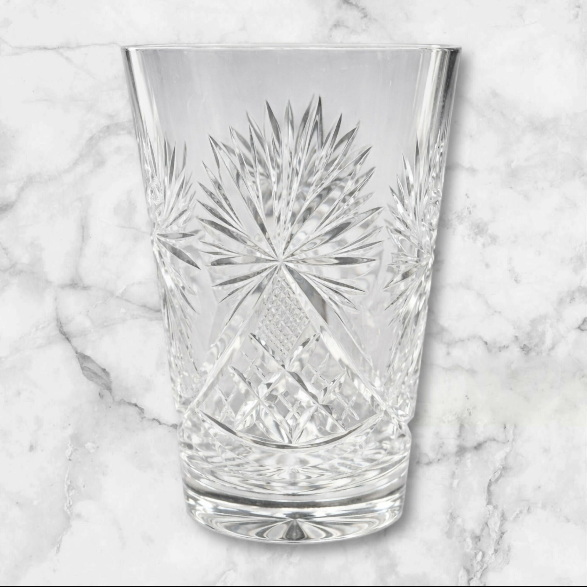 Kusak Cut Glass Berlin Starburst Tumblers | Set of 4 | Excellent Condition