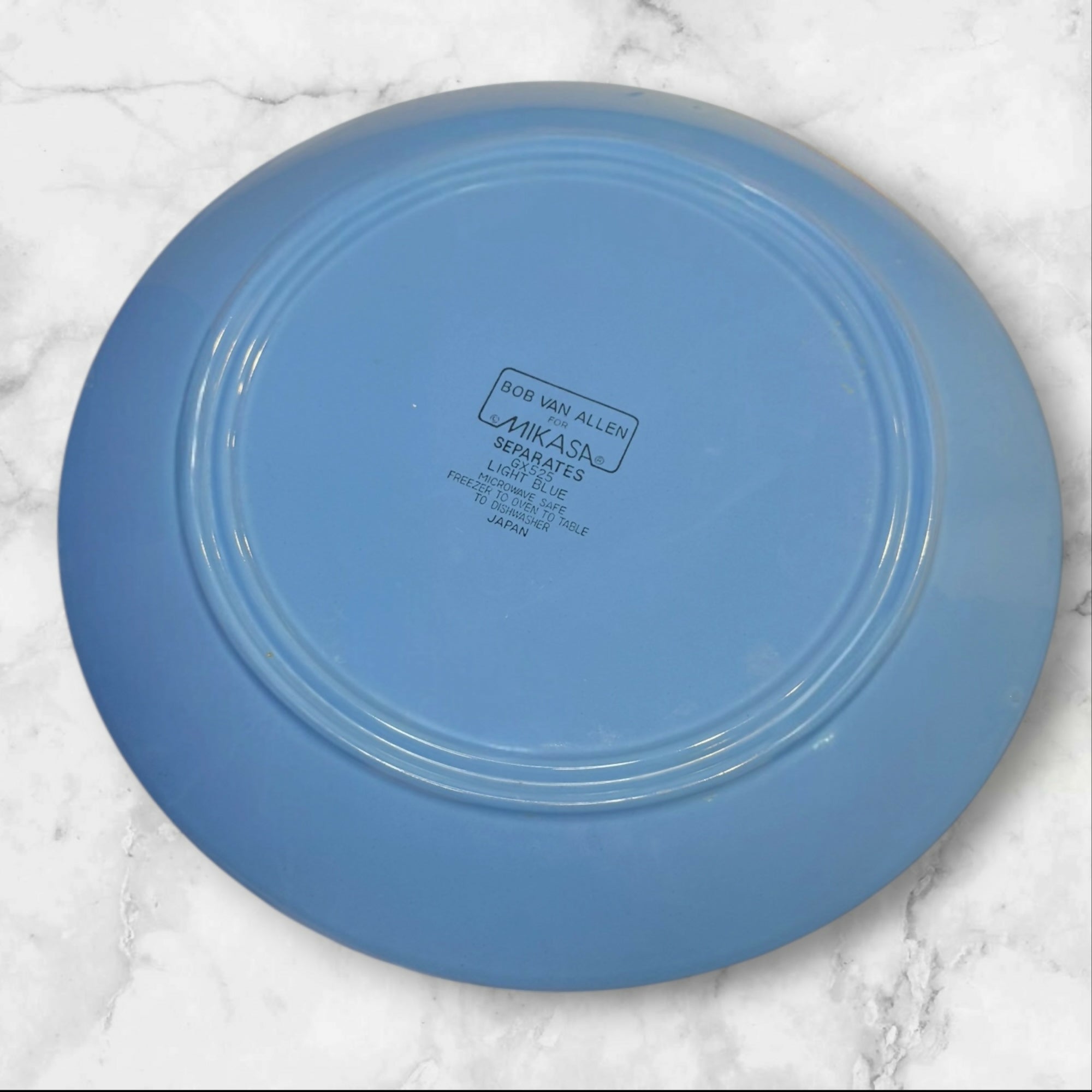 Mikasa Separates Light Blue Dinner Plates Set of 4 | Rare Vintage