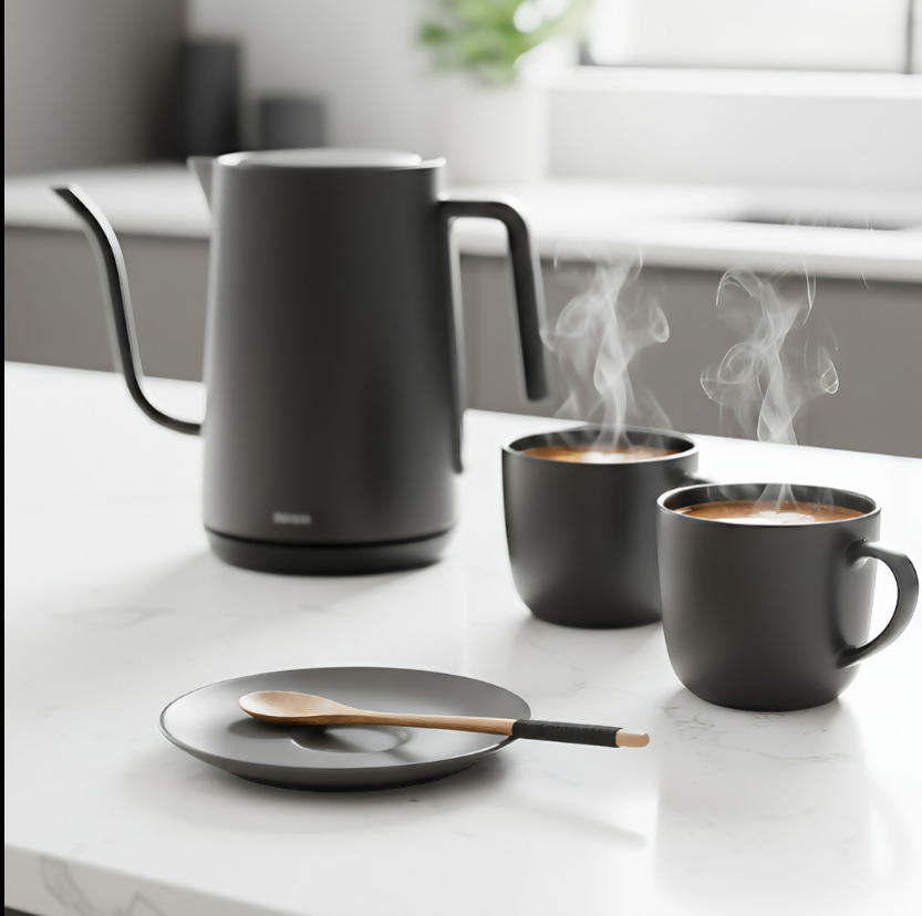 Anygleam Wooden Black 6pcs Wooden Tea Long Spoon Kitchen Tableware
