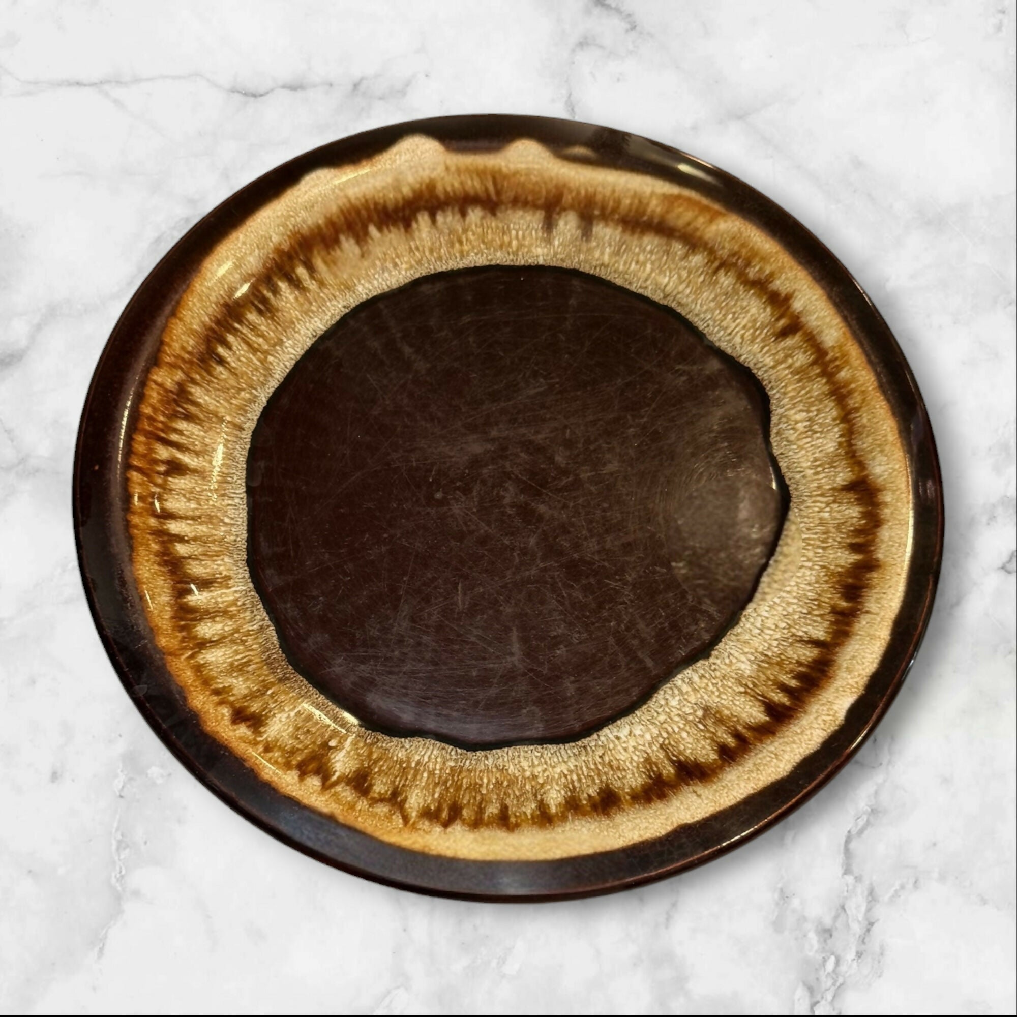 Pfaltzgraff Gourmet Brown Dinner Plates Set of 5 | Vintage Drip Glaze