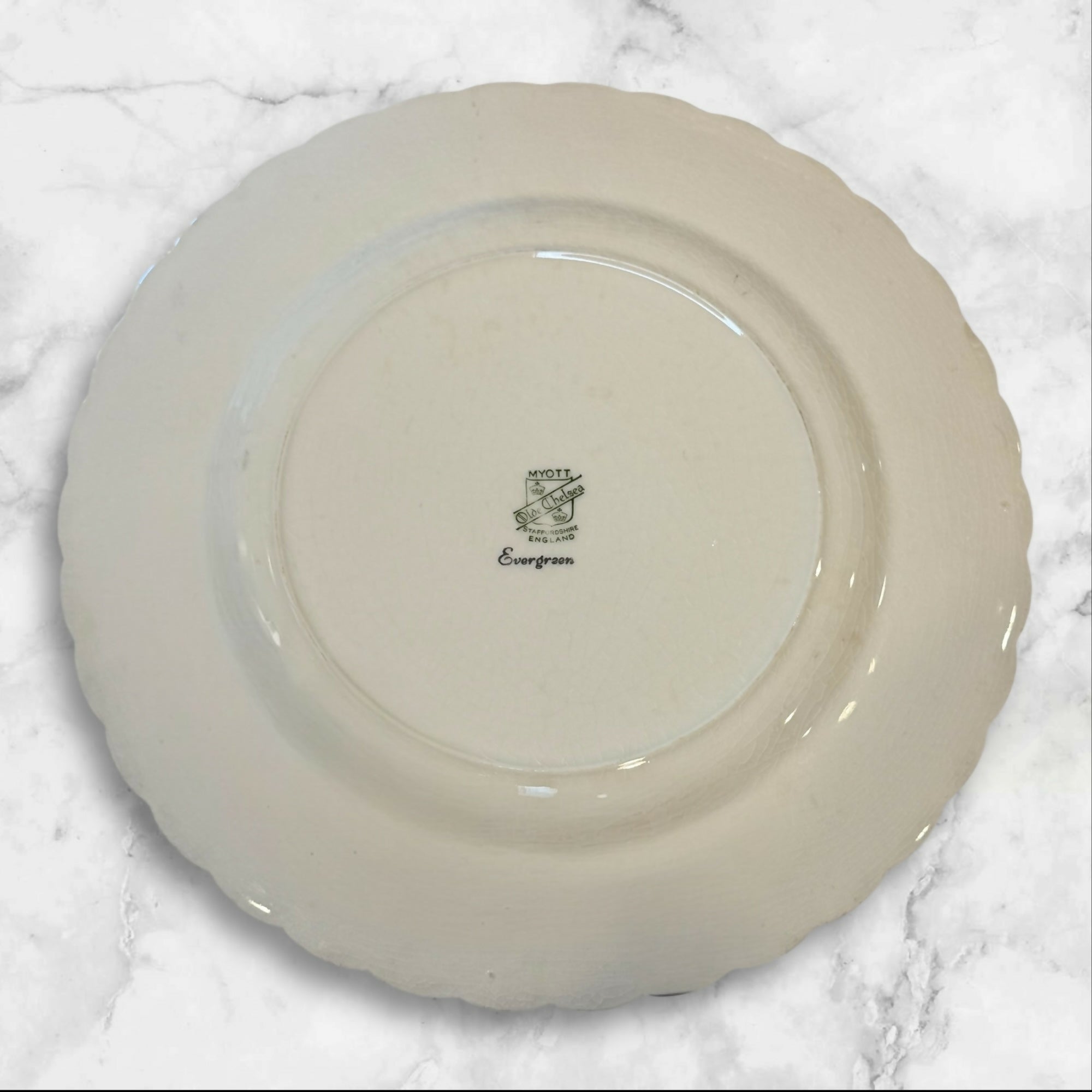 Myott Staffordshire Evergreen Dinner Plates | Set of 7 | Vintage