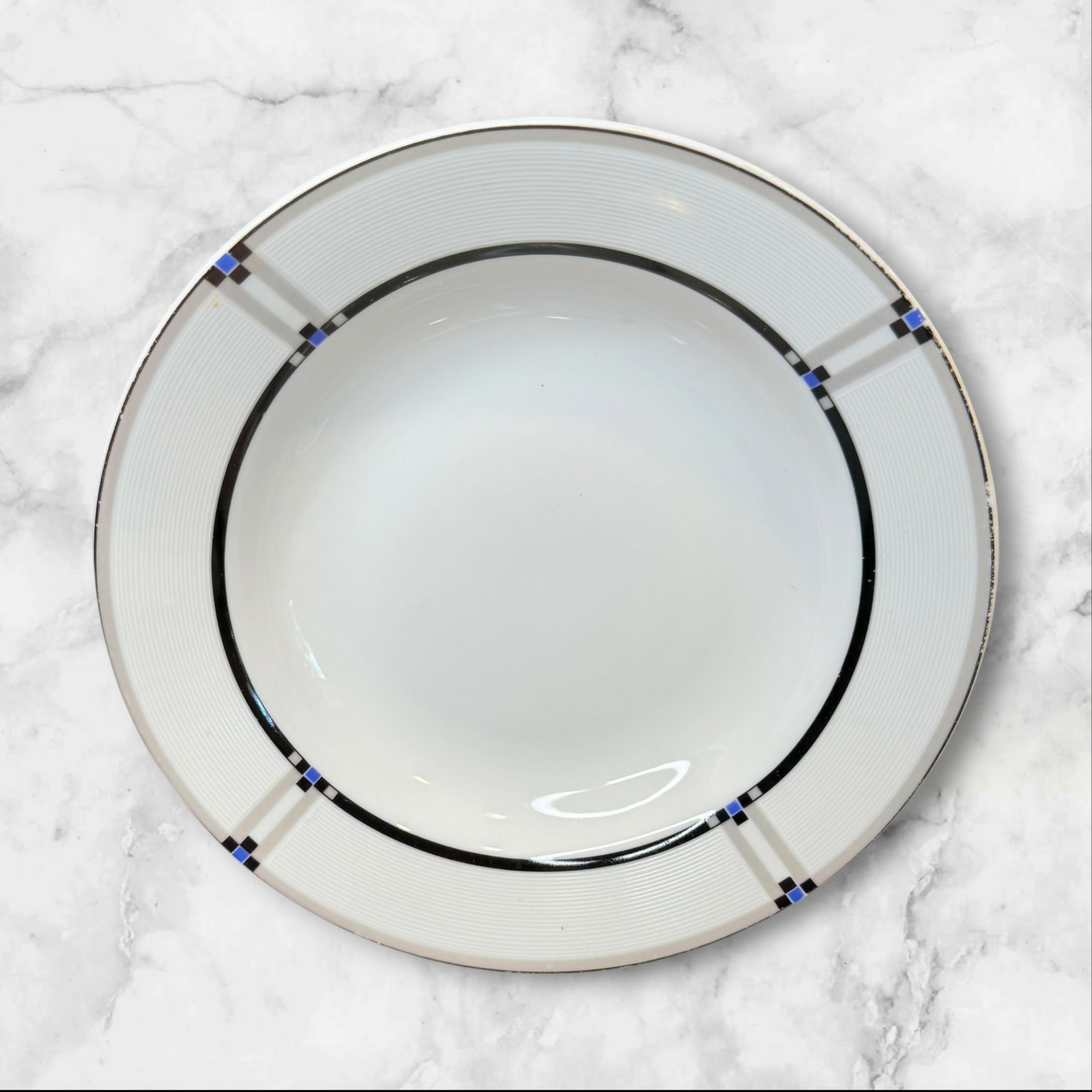 Studio Nova Tangent Black Blue Rim Soup Bowls | Set of 4 | Great Condition