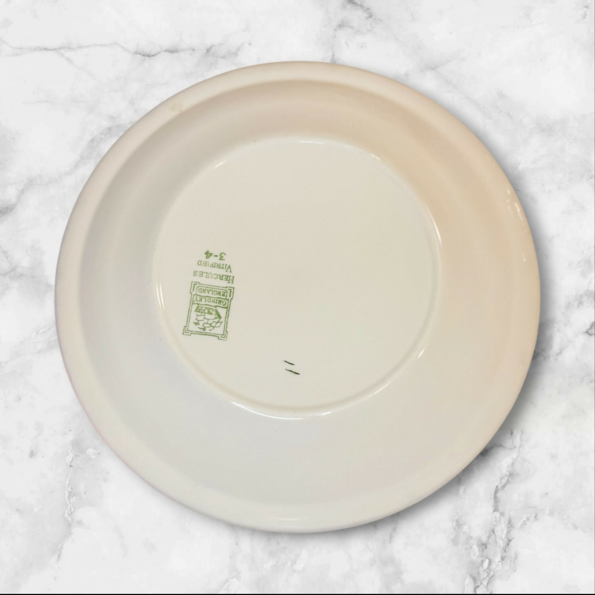 Hercules Vitrified Green Stripe Dinner Plates Set of 6 Vintage Good Condition