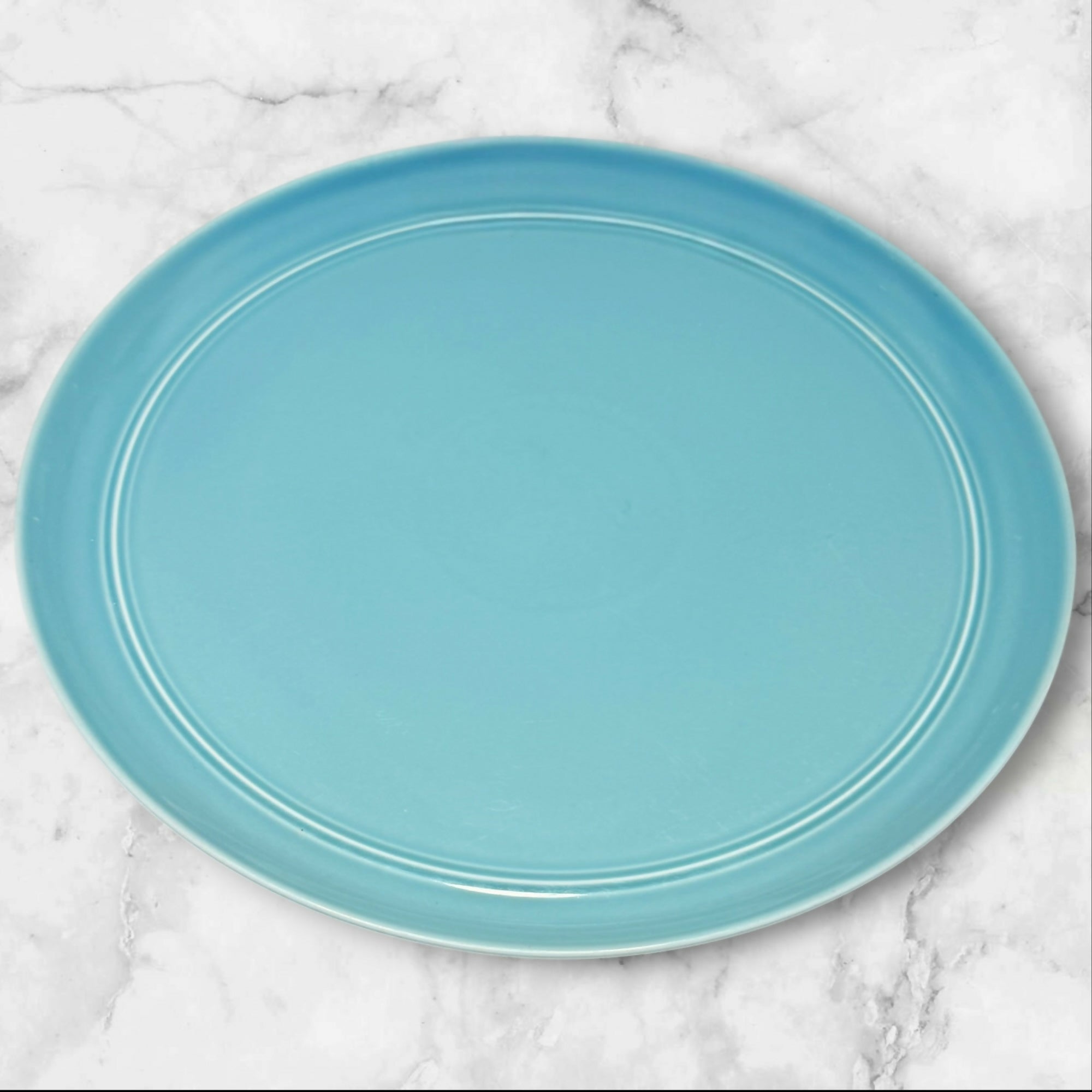 Crate & Barrel Hue Blue Dinner Plates | Set of 4 | Aaron Probyn | Great Condition