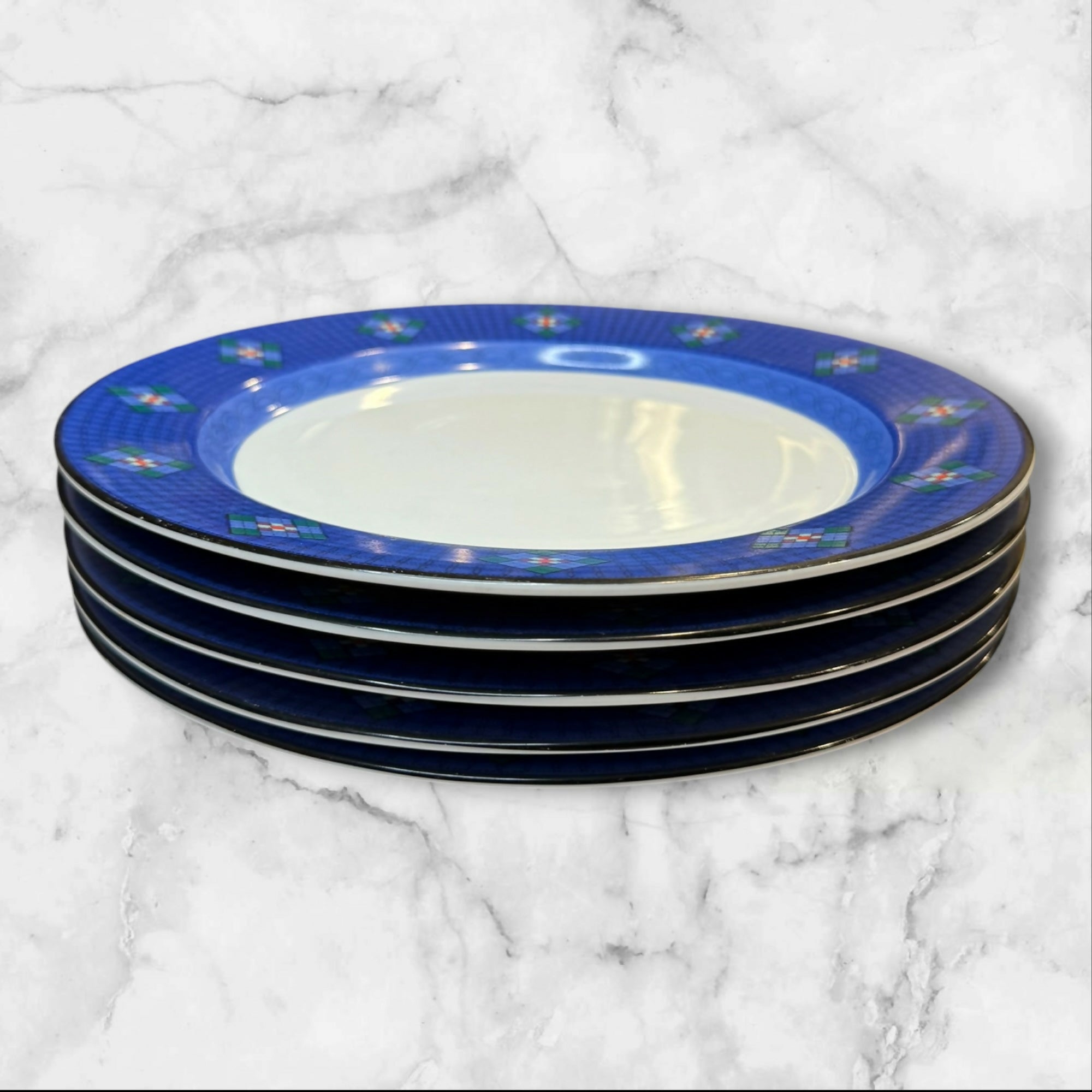 Dansk Nine Patch Dinner Plates Set of 5 | Great Condition | Portugal