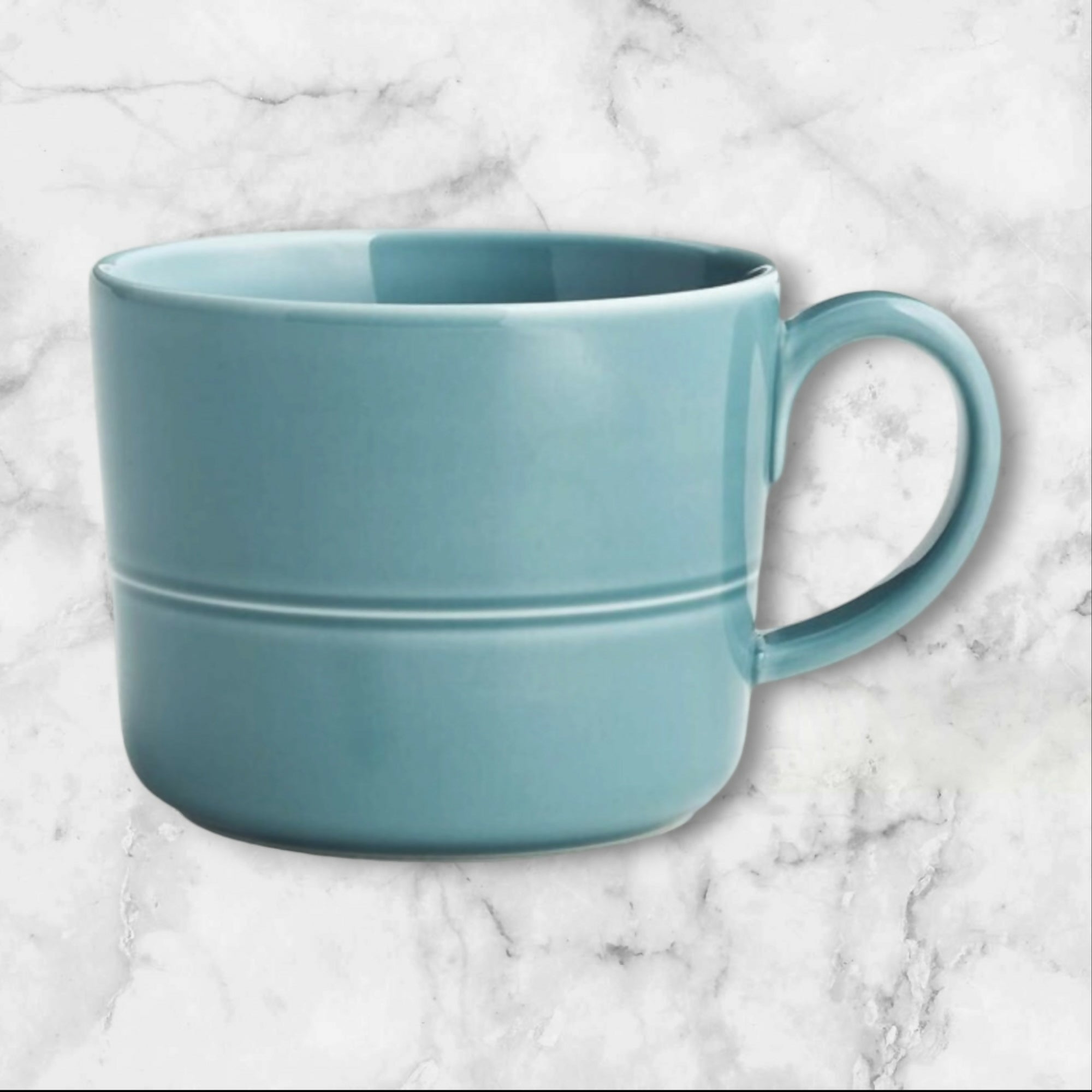 Crate & Barrel Hue Blue Stoneware Mugs | Set of 2 | Excellent Condition