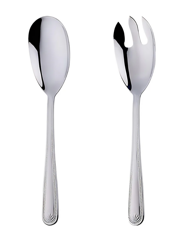 Anygleam Silver Giant Spoon & Fork Set – 2-Piece Stainless Steel