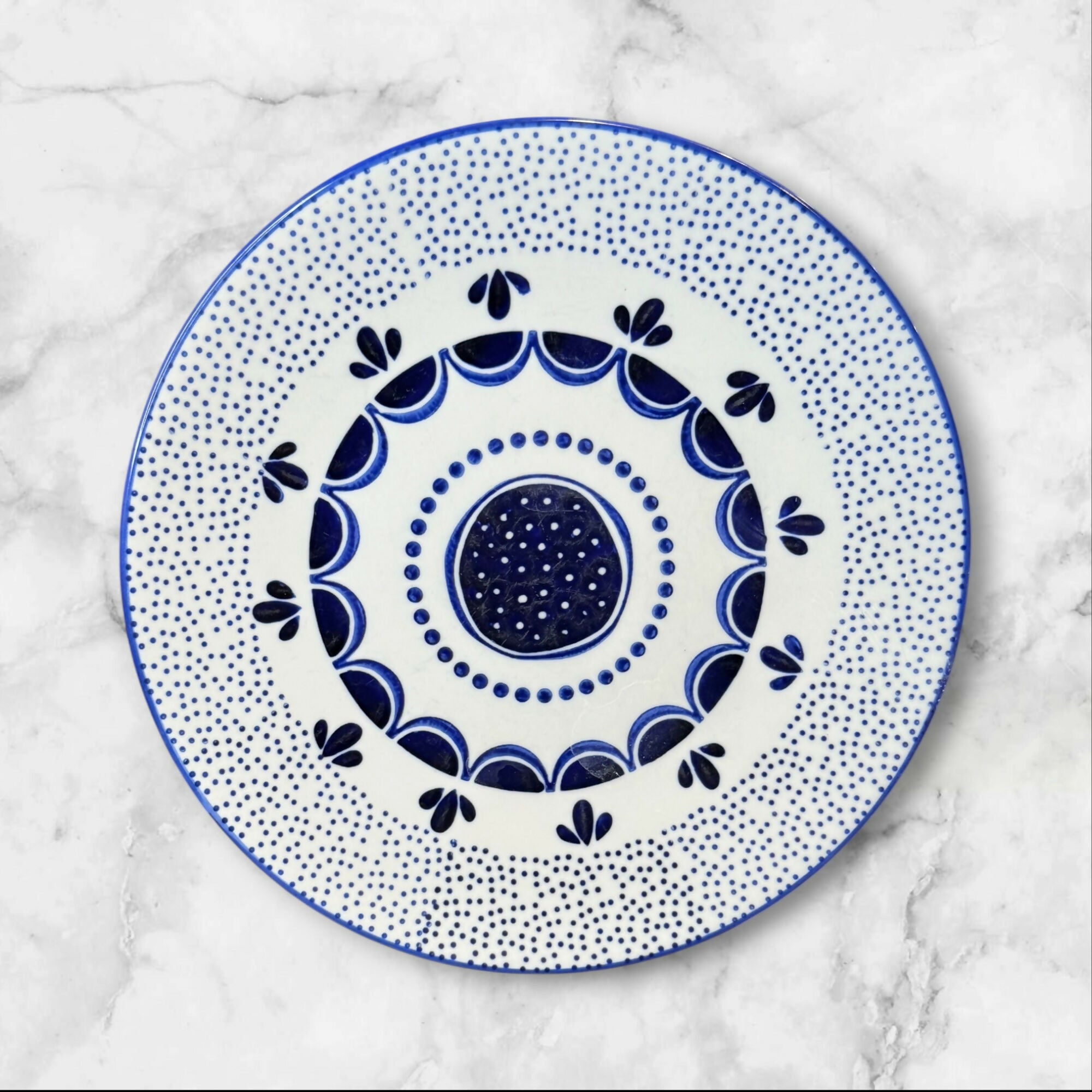 West Elm Collector’s Editions Blue Dot Luncheon Plates Set of 4 | Gently Used