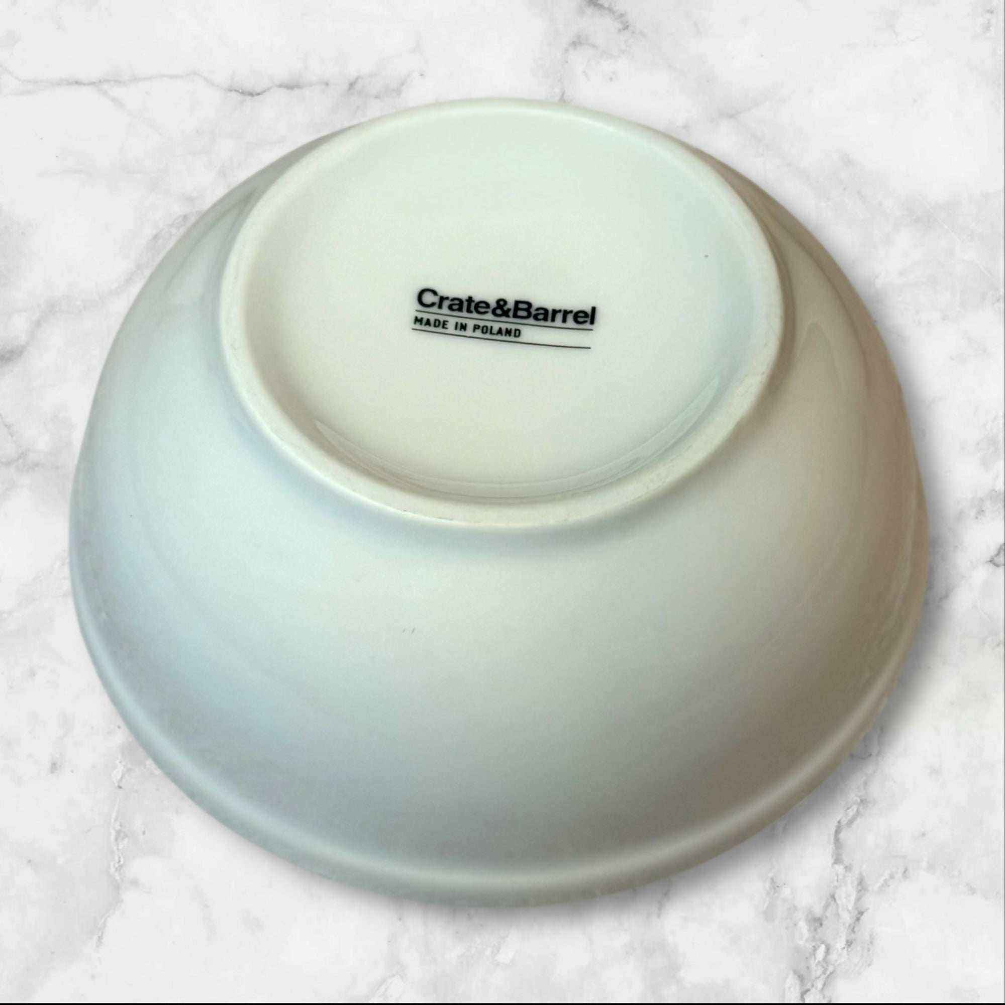 Crate & Barrel White Stoneware Bowls | Set of 4 | Made in Poland | Great Condition