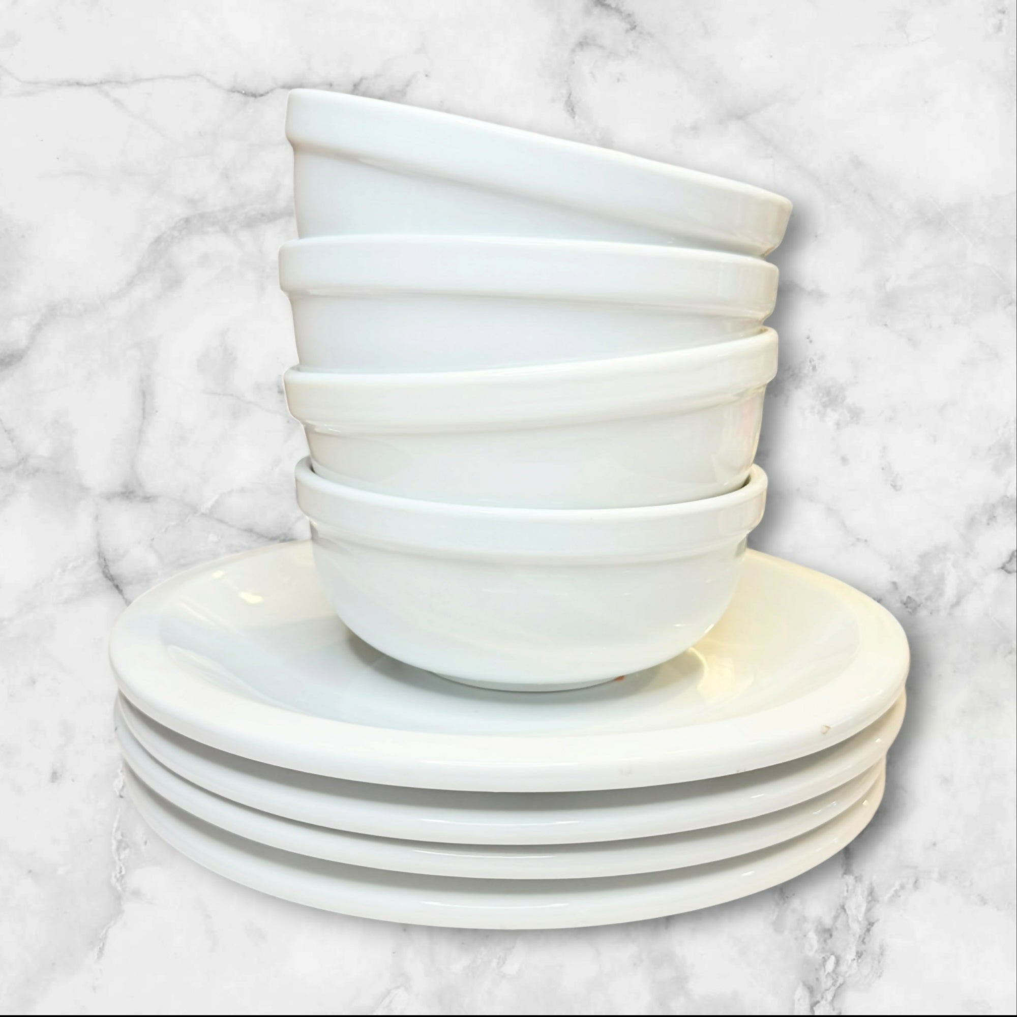 Pottery Barn Du Jour White Dinnerware Set | 8 Pc | Great Condition