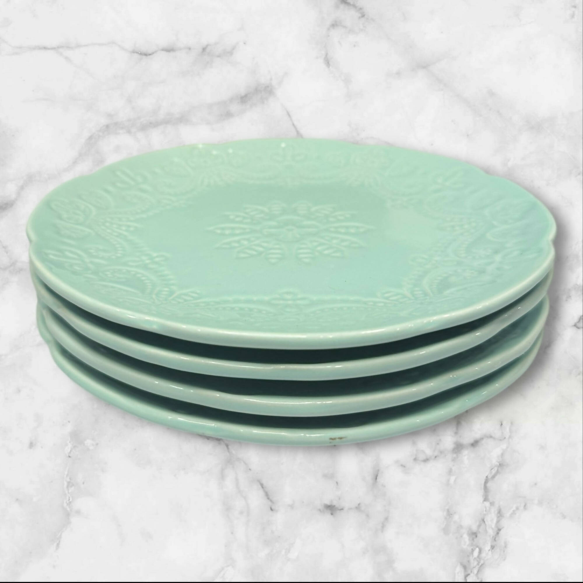 Roscher & Co Bohemia Mint Salad Plates | Set of 4 | Great Condition