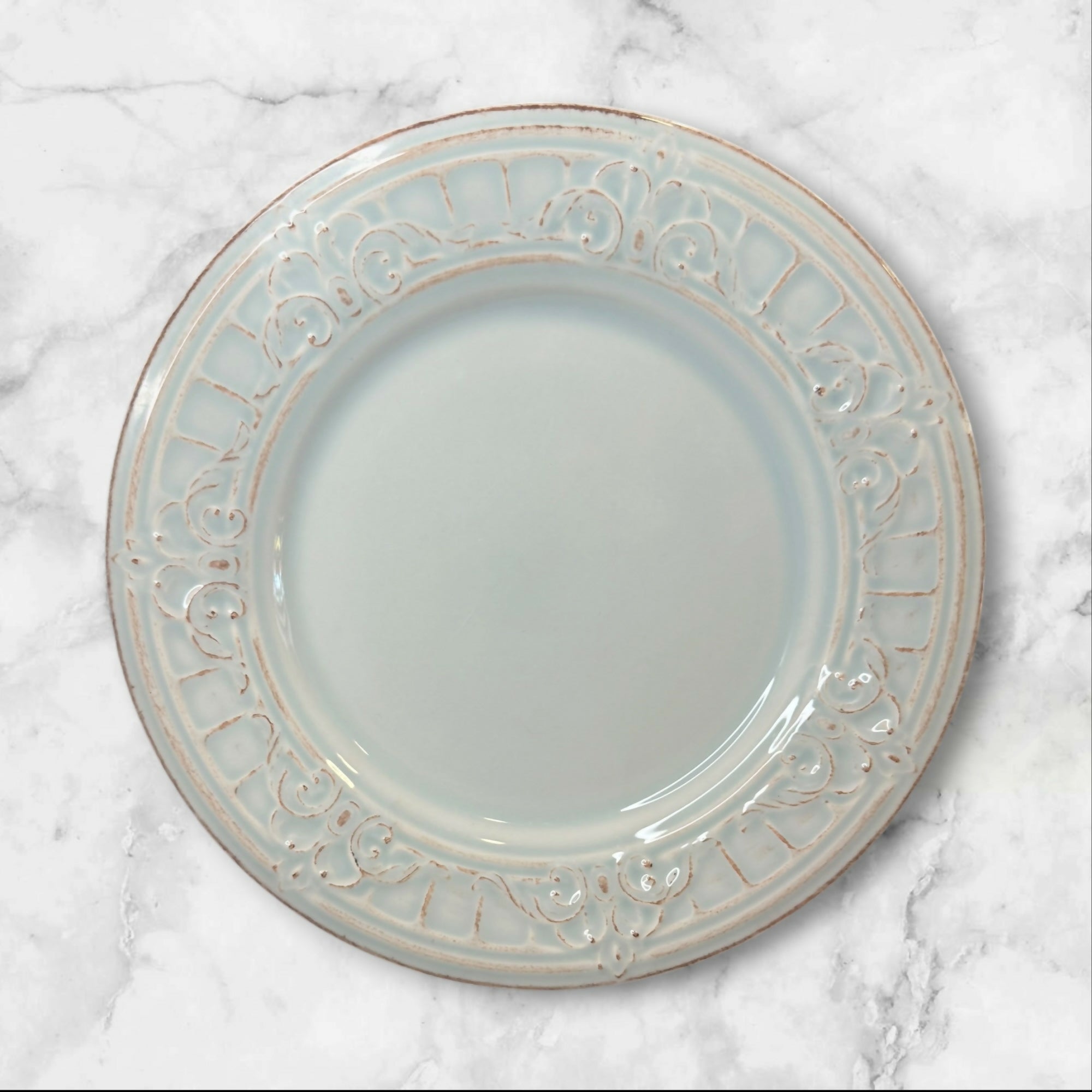 Matceramica Venice Light Blue Salad Plates | Set of 4 | Fair Condition