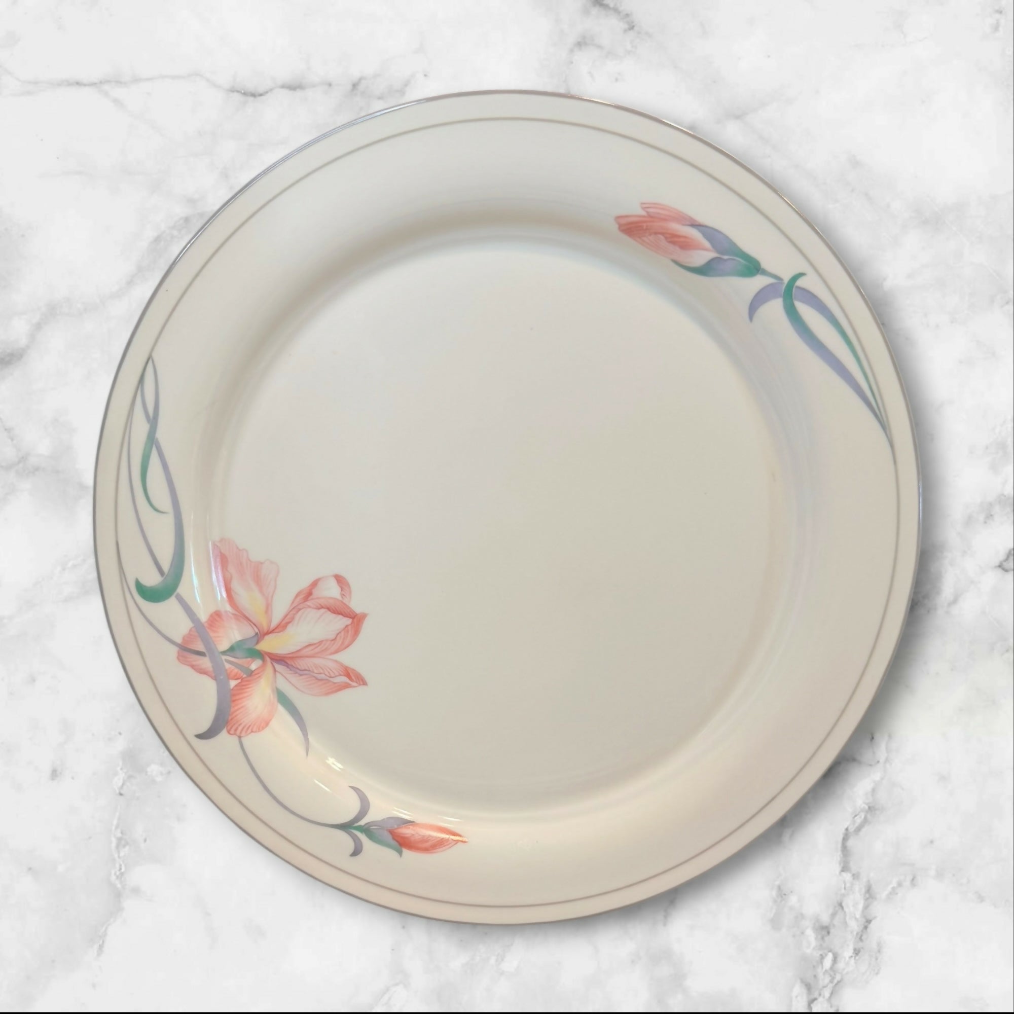 Lenox Iris on Grey Dinner Plates 10.75” | Set of 4 | Excellent Condition