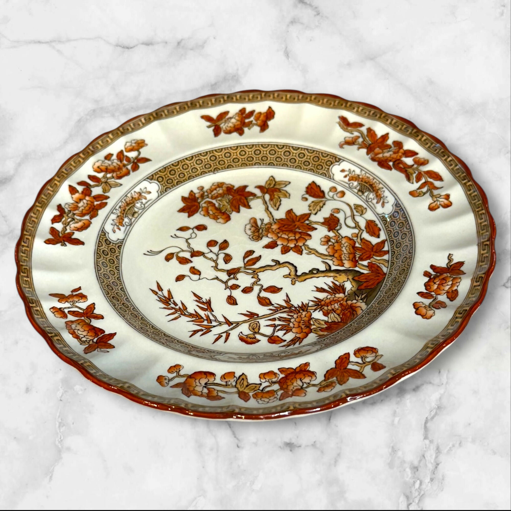 Spode Indian Tree Orange Rust Salad Plates | Set of 4 | Great Condition