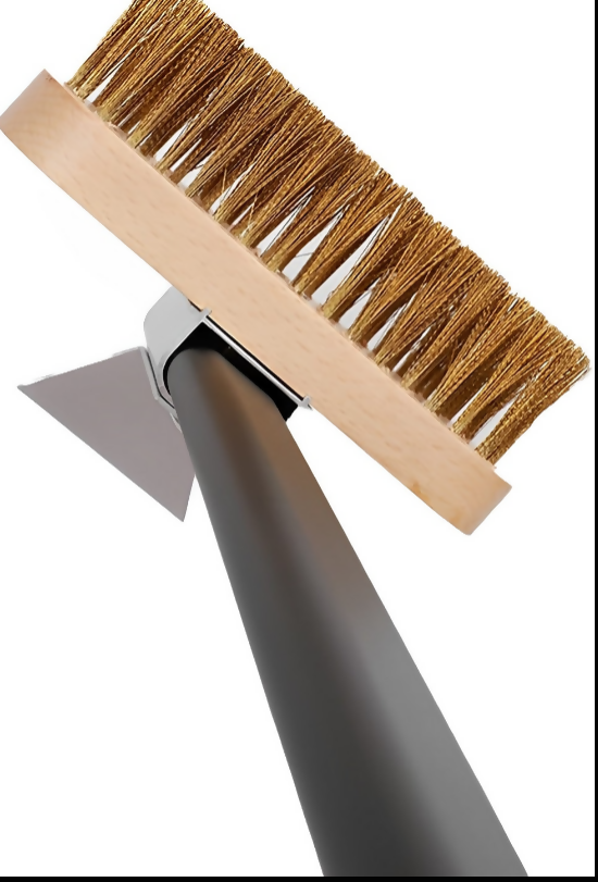 Anygleam Black 81cm Oven Copper Brush with Metal Scraper Tool and Length Adjustable Handle Cleaning Accessories