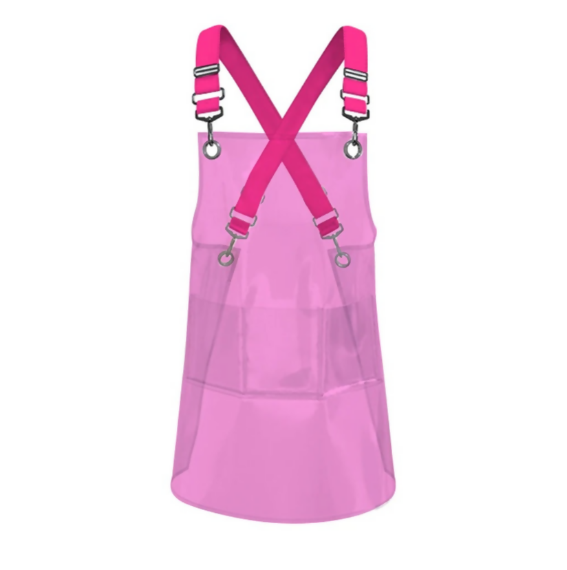 Anypron Waterproof TPU Apron Pink Oilproof Workwear for Barber Painting