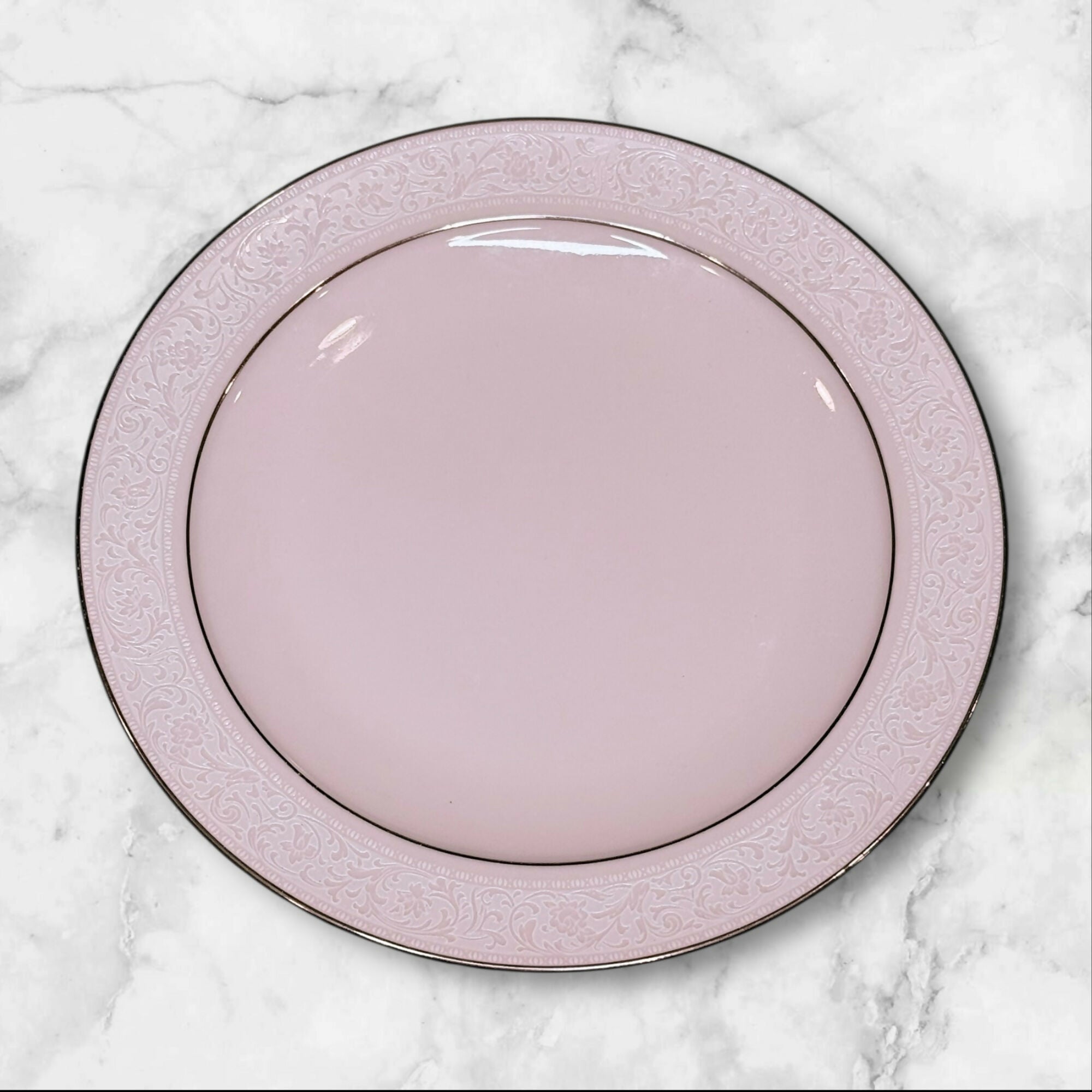 Noritake Always Pink Platinum Rim Salad Plates | Set of 4 | Excellent Condition