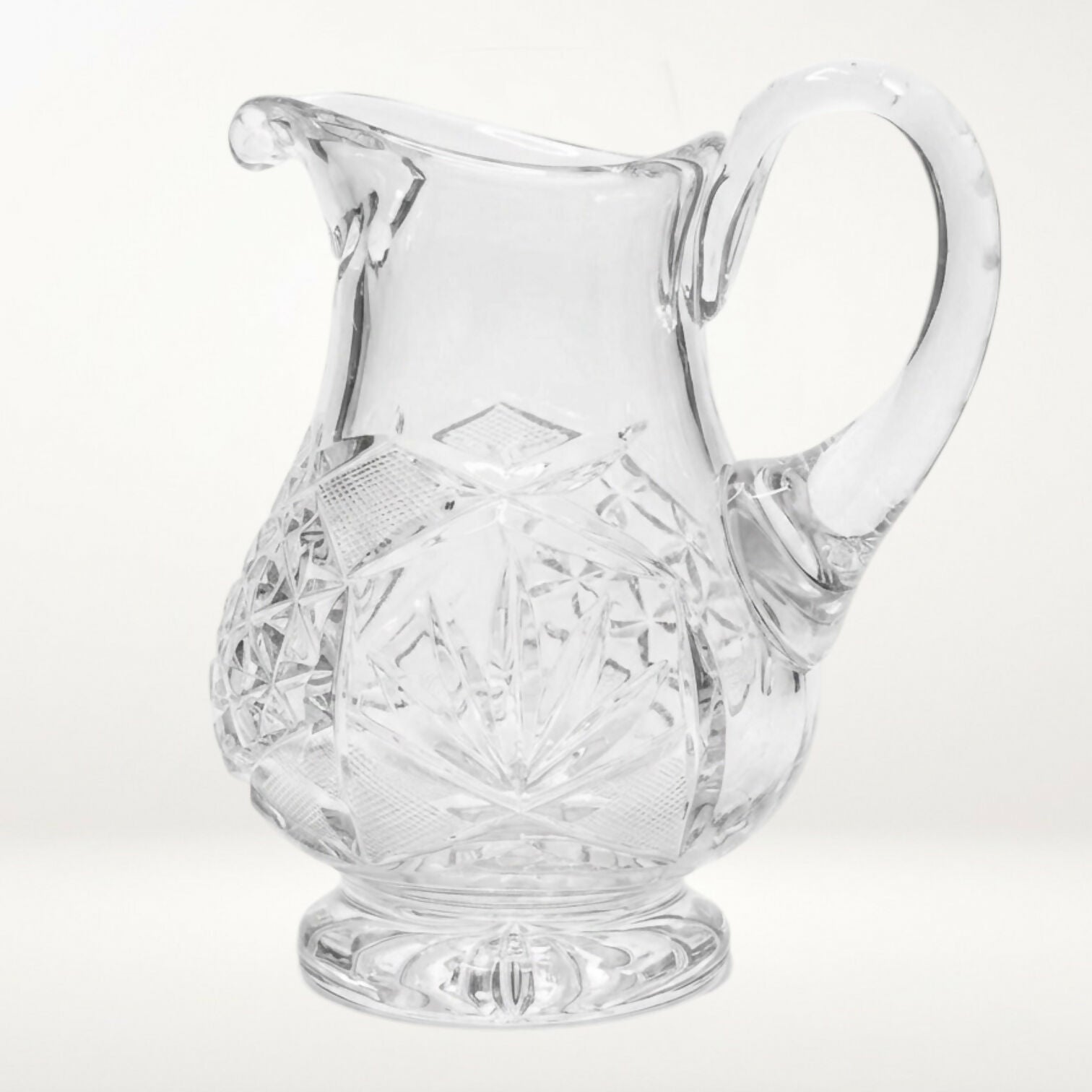 Vintage Cut Crystal Creamer Pitcher | Pressed Glass | Excellent Condition