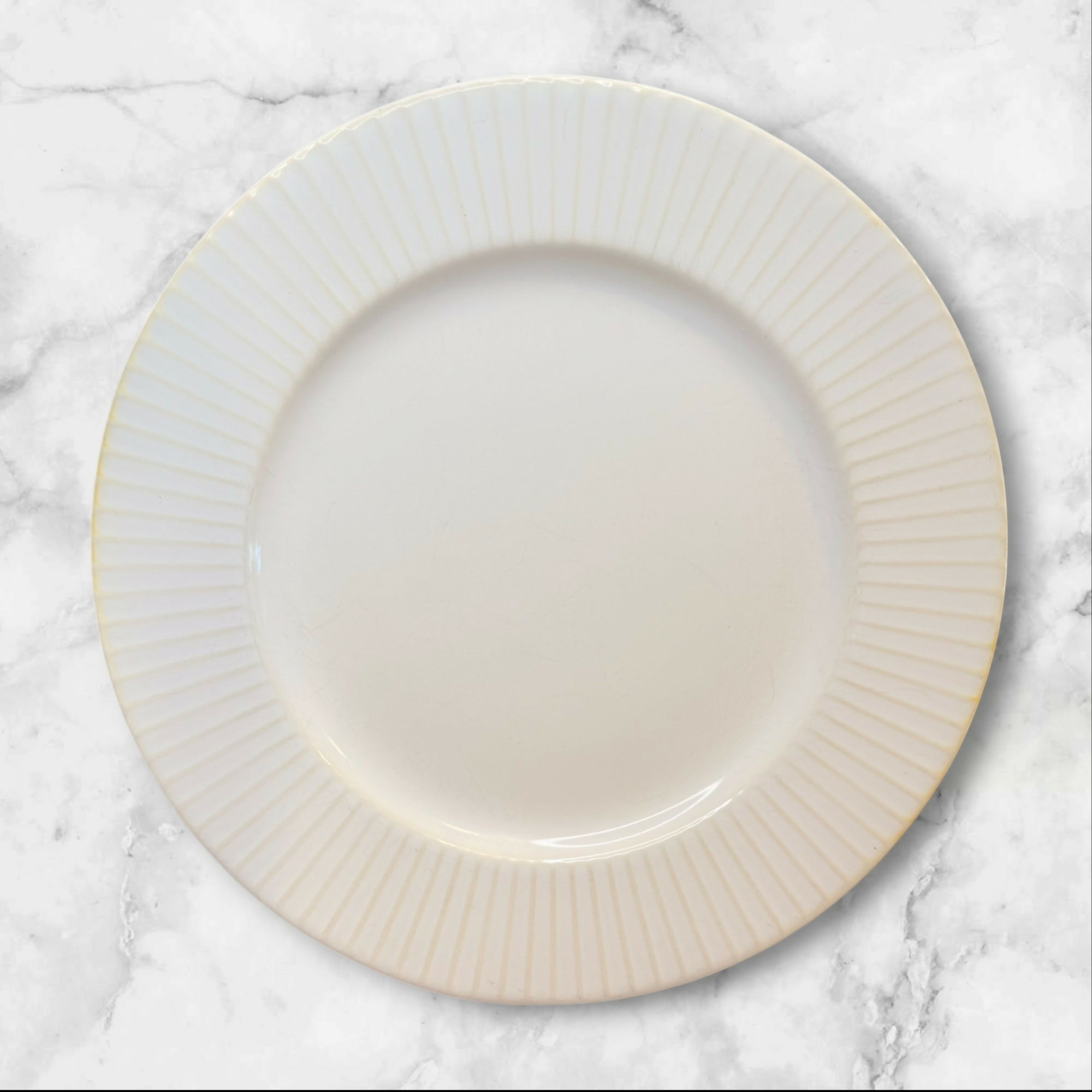 West Elm Textured White Dinner Plates Set of 4 | Great Condition | Mixed Rim