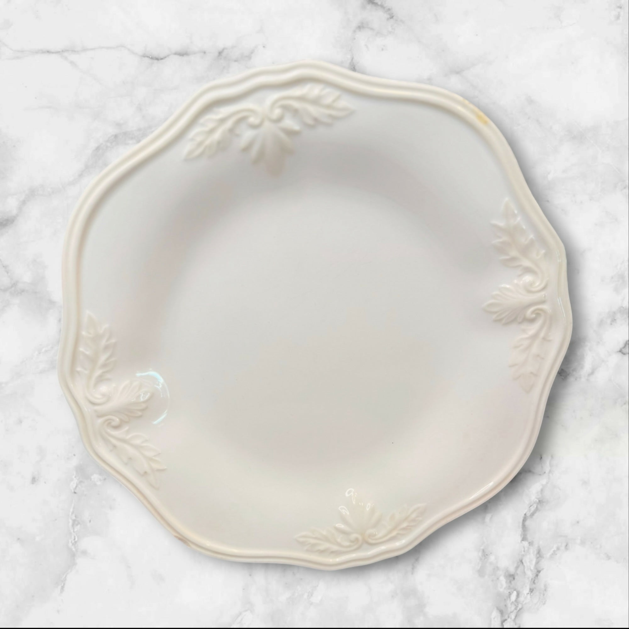 Lenox Butler’s Pantry Gourmet Salad Plates | Set of 2 | Ivory Embossed