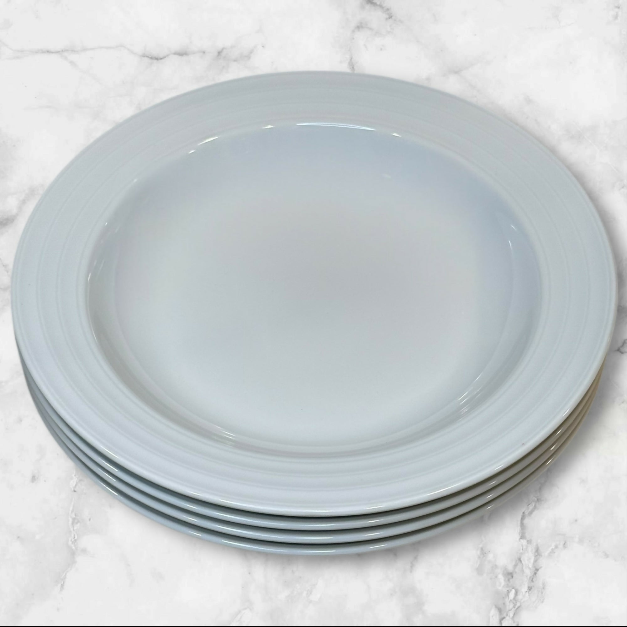 Crate & Barrel Roulette White Low Bowls | Set of 4 | Excellent Condition