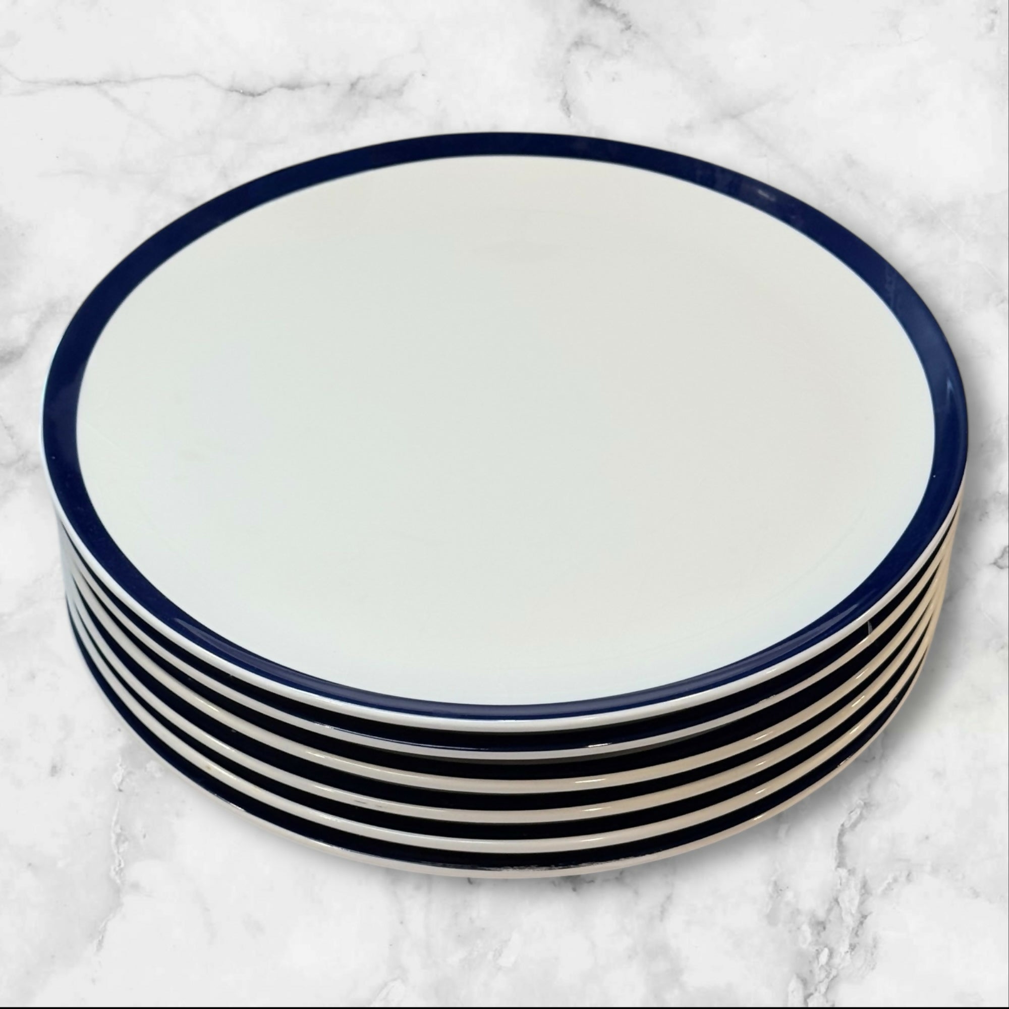 Lenox Kate Spade Sag Harbor Navy Dinner Plates | Set of 6 | Good Condition