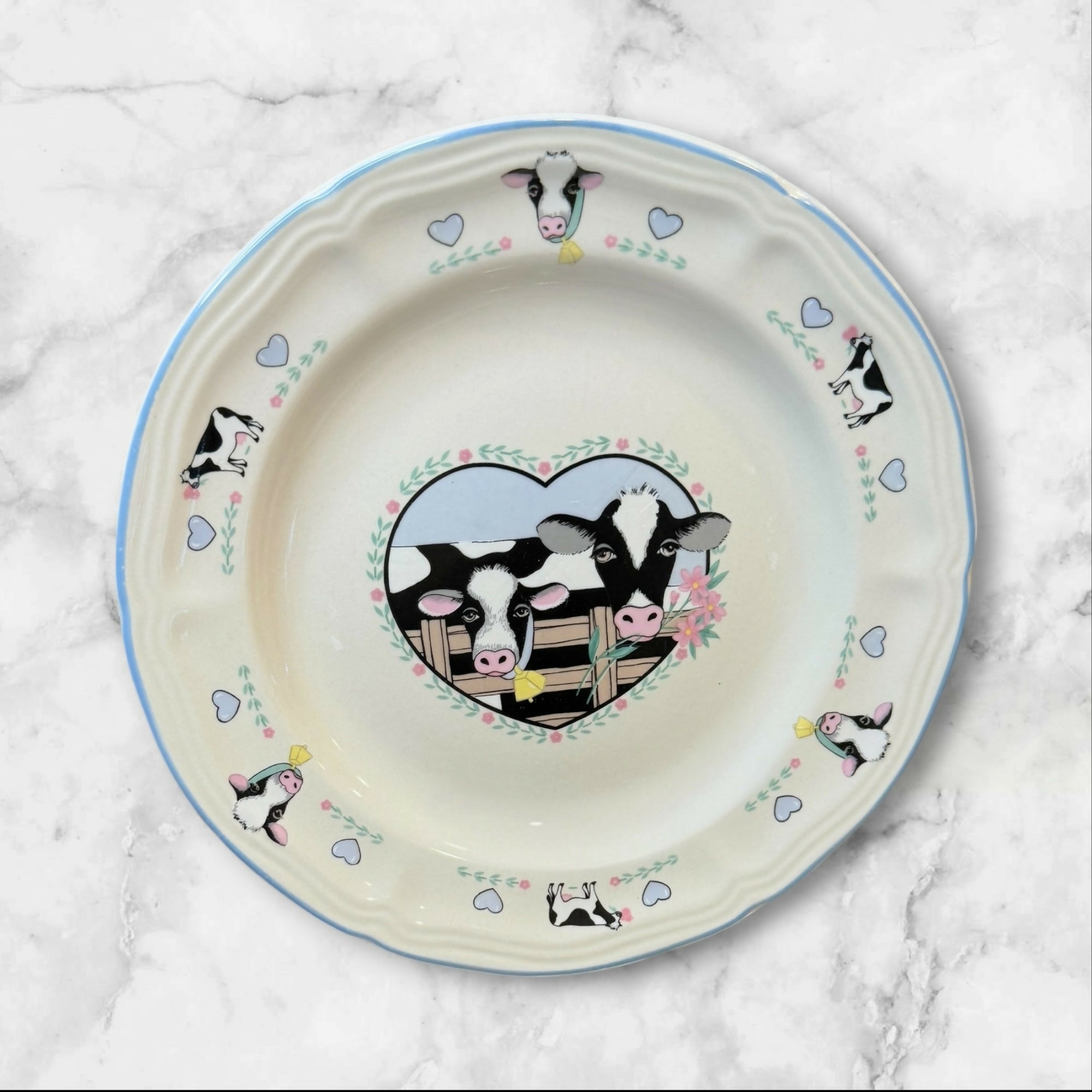 Tienshan Country Cow Salad Plates | Set of 4 | Gently Used Condition