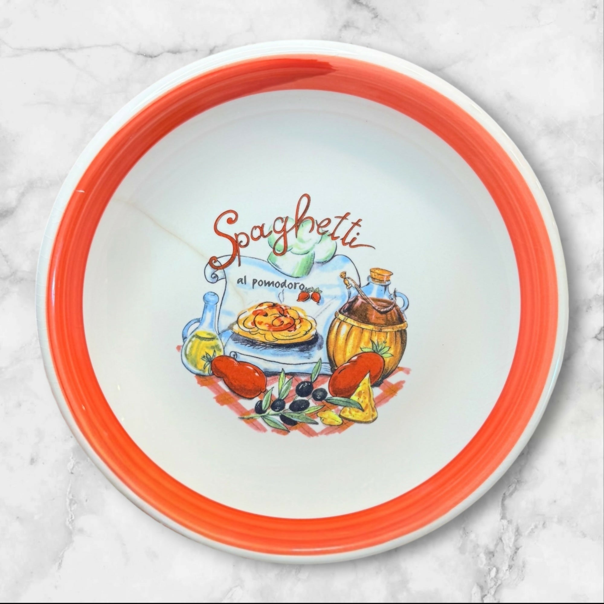 Italia Home Pottery Spaghetti Soup Bowls | Set of 4 | Good Condition