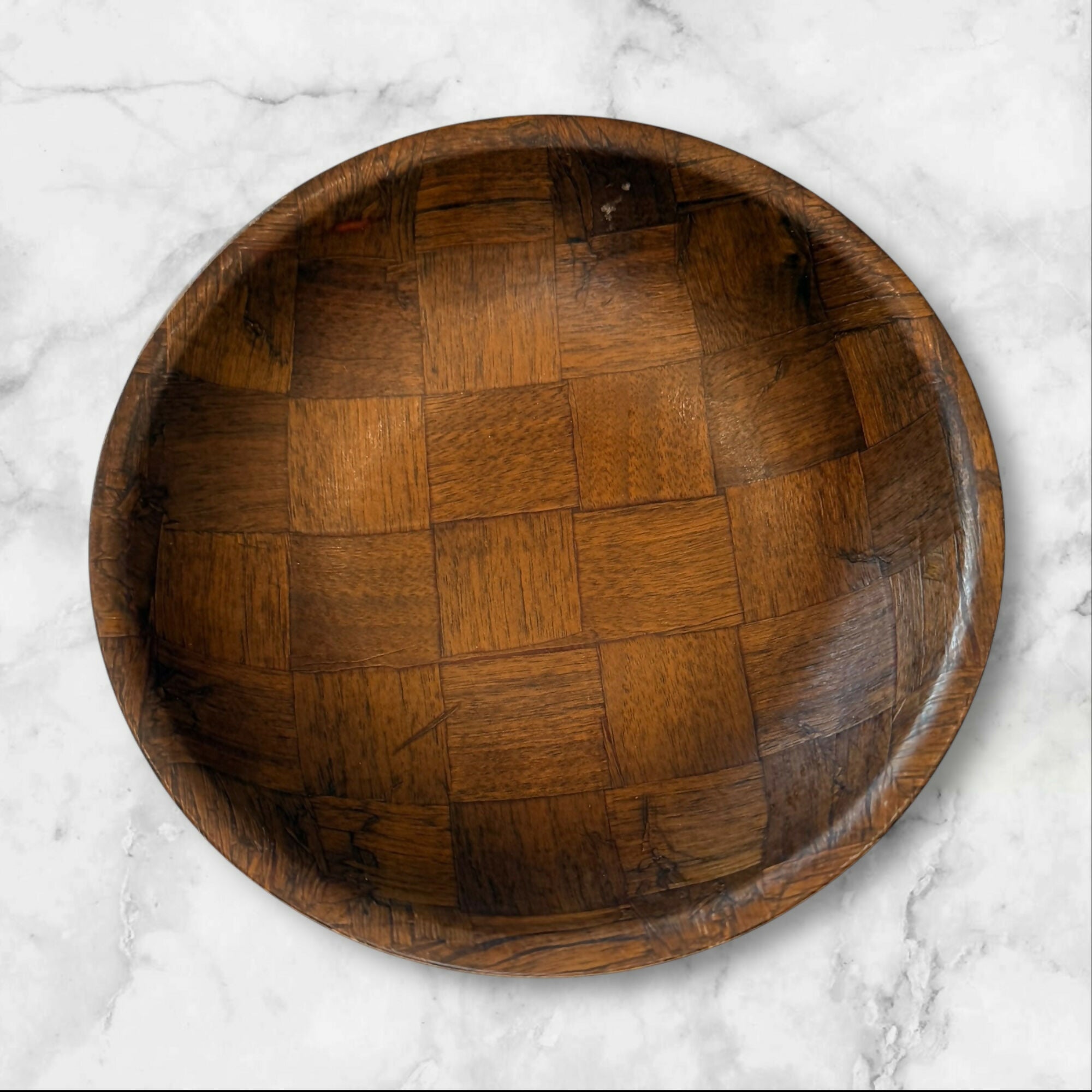 Woven Wood Serving Bowls | Set of 4 | Gently Used