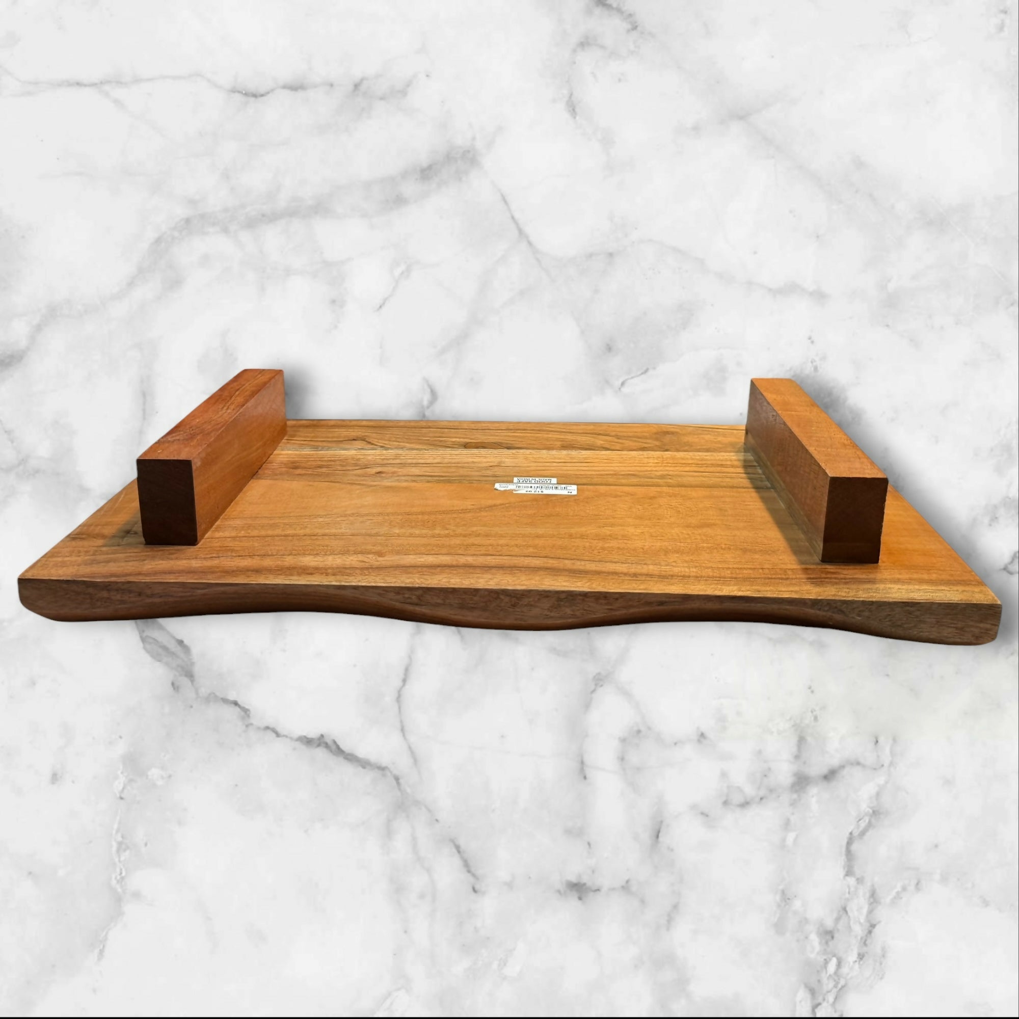 Handmade Acacia Wood Serving Tray Riser Footed Board | Great Condition