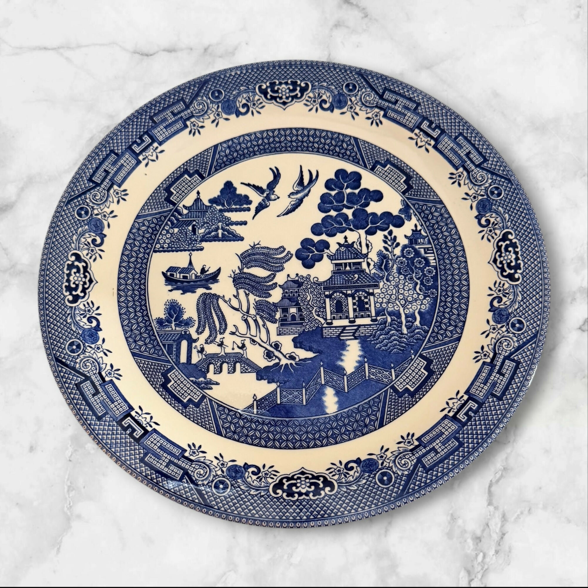 Churchill Blue Willow Serving Platter | English Transferware | Excellent Condition
