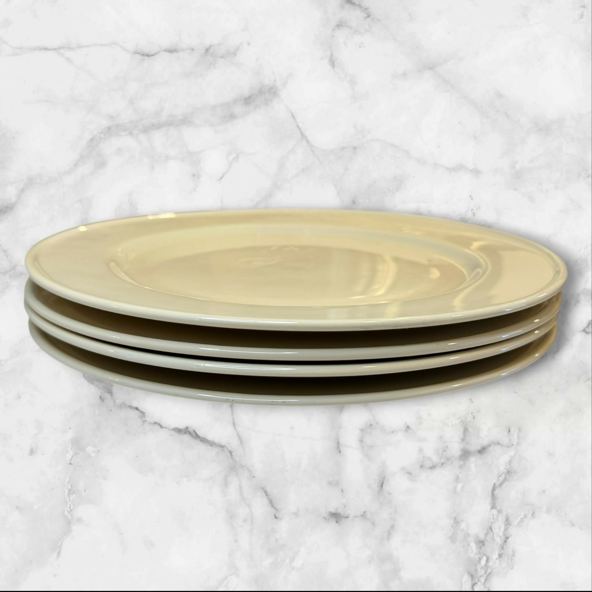 Crate & Barrel Margo Dinner Plates | Set of 4 | Great Condition | Cream Ivory