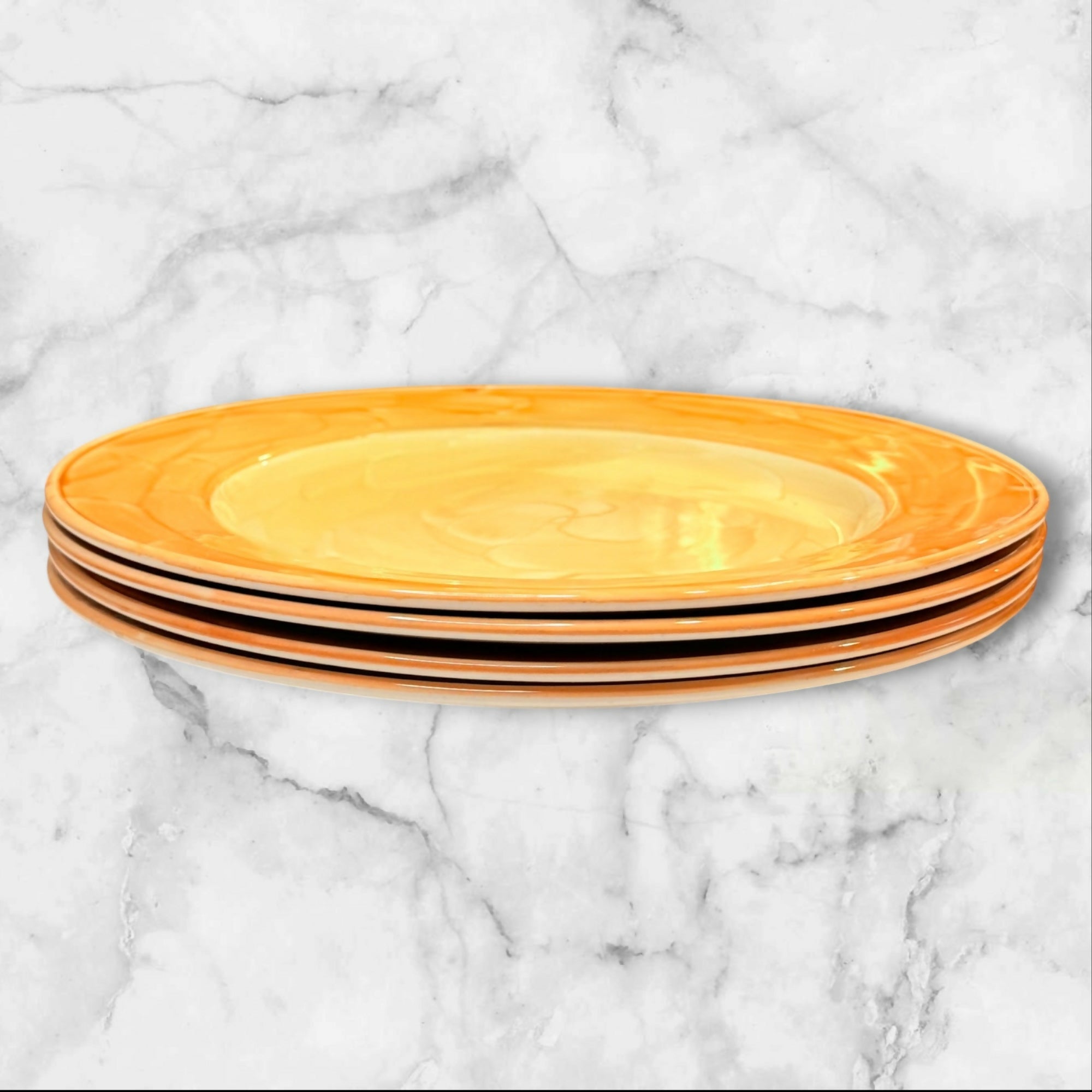 Steelite England Orange Cream Dinner Plates | Set of 4 | Excellent Condition