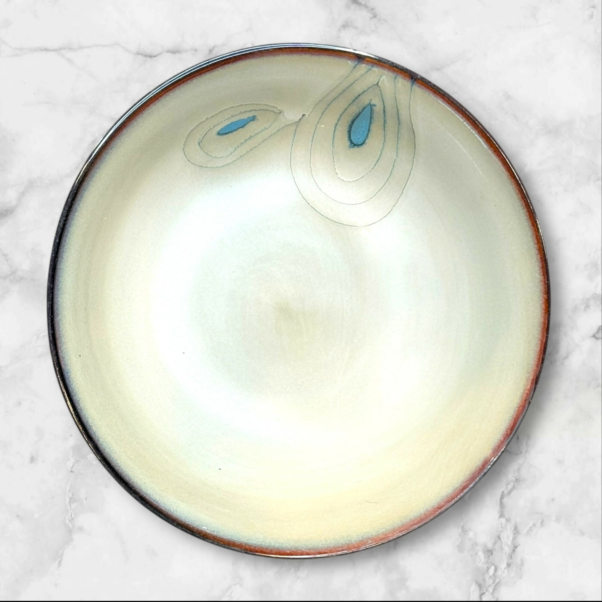 Pier 1 Teal Reactive Peacock Soup Cereal Bowls | Set of 4 | Excellent