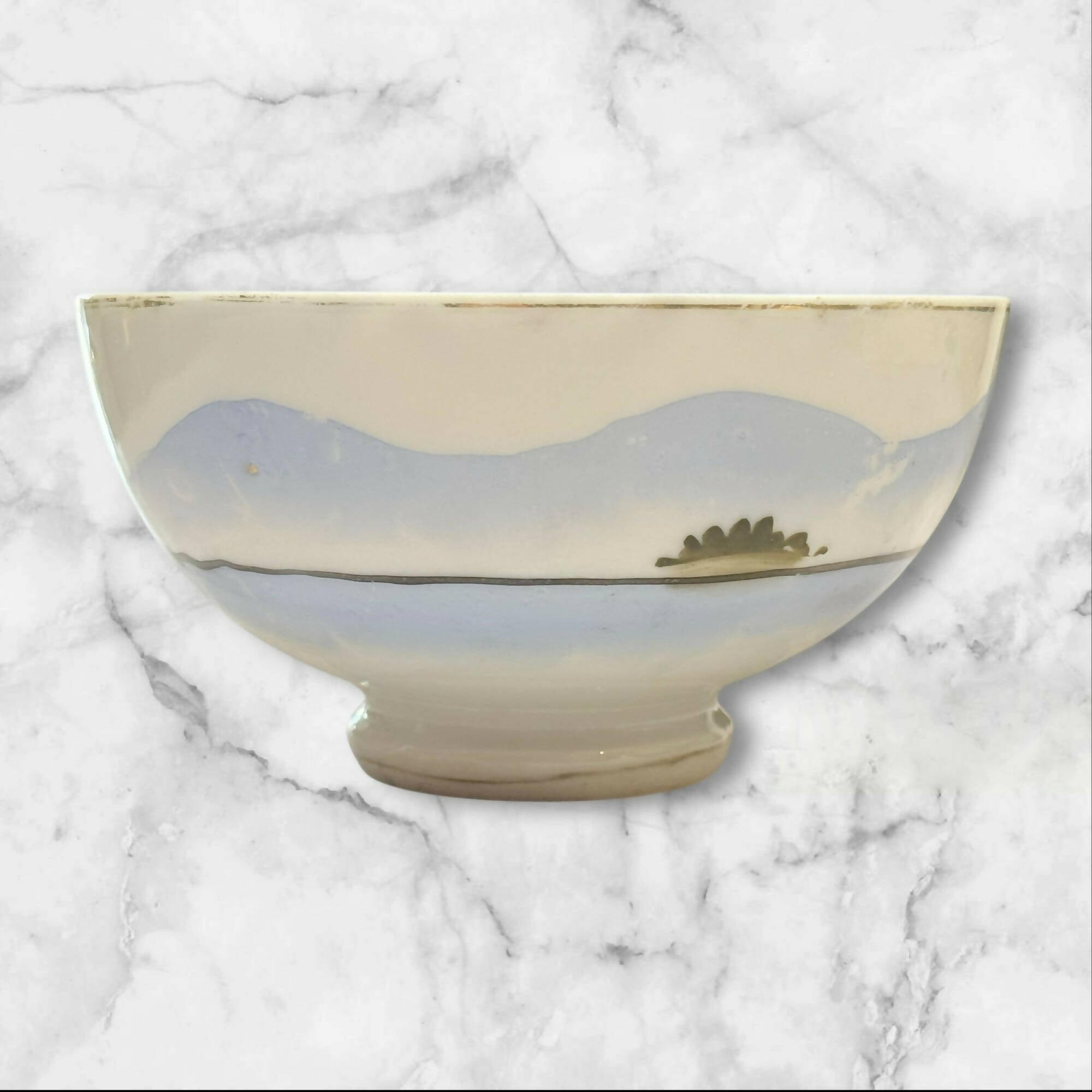 Vintage Japanese Kutani Hand Painted Porcelain Bowl | Gold Trim | Excellent